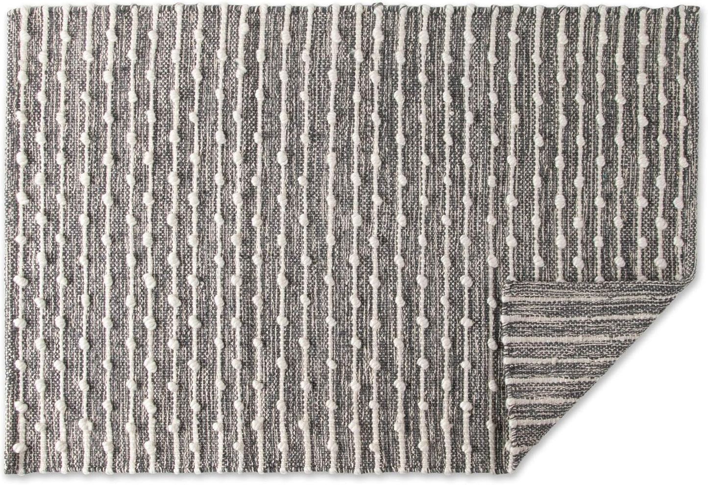 DII Slub Rug Collection Recycled Cotton Loop, 2x3', Mineral Gray