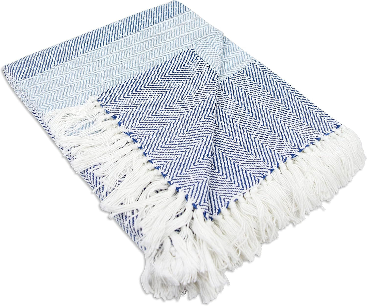 DII Diamond Stitch Woven Throw, Organic Modern, 50 x 60, Aqua