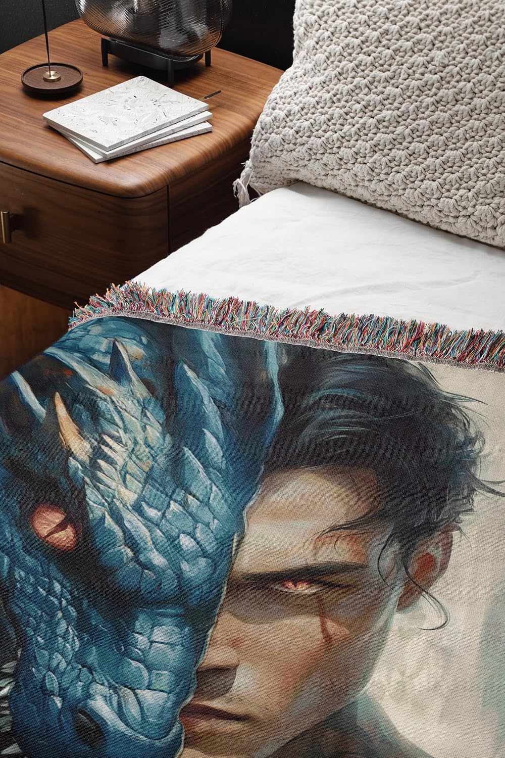 Onyx Storm Woven Throw Blanket Xaden Riorson Inspired Dragon Rider Fourth Wing Shadow Daddy Bookish Gift for Fantasy Readers
