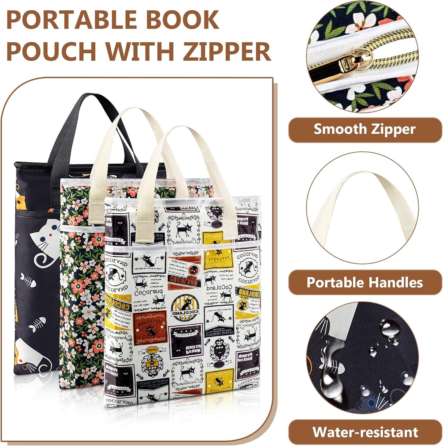Book Sleeve for Book Lovers, 12.6" x10.6" Book Cover for Hardcover Paperbacks Bible Textbook Comic Kind1e Journal, Book Pouch with Zipper Gifts for Readers Book Lovers Women(Daisy)