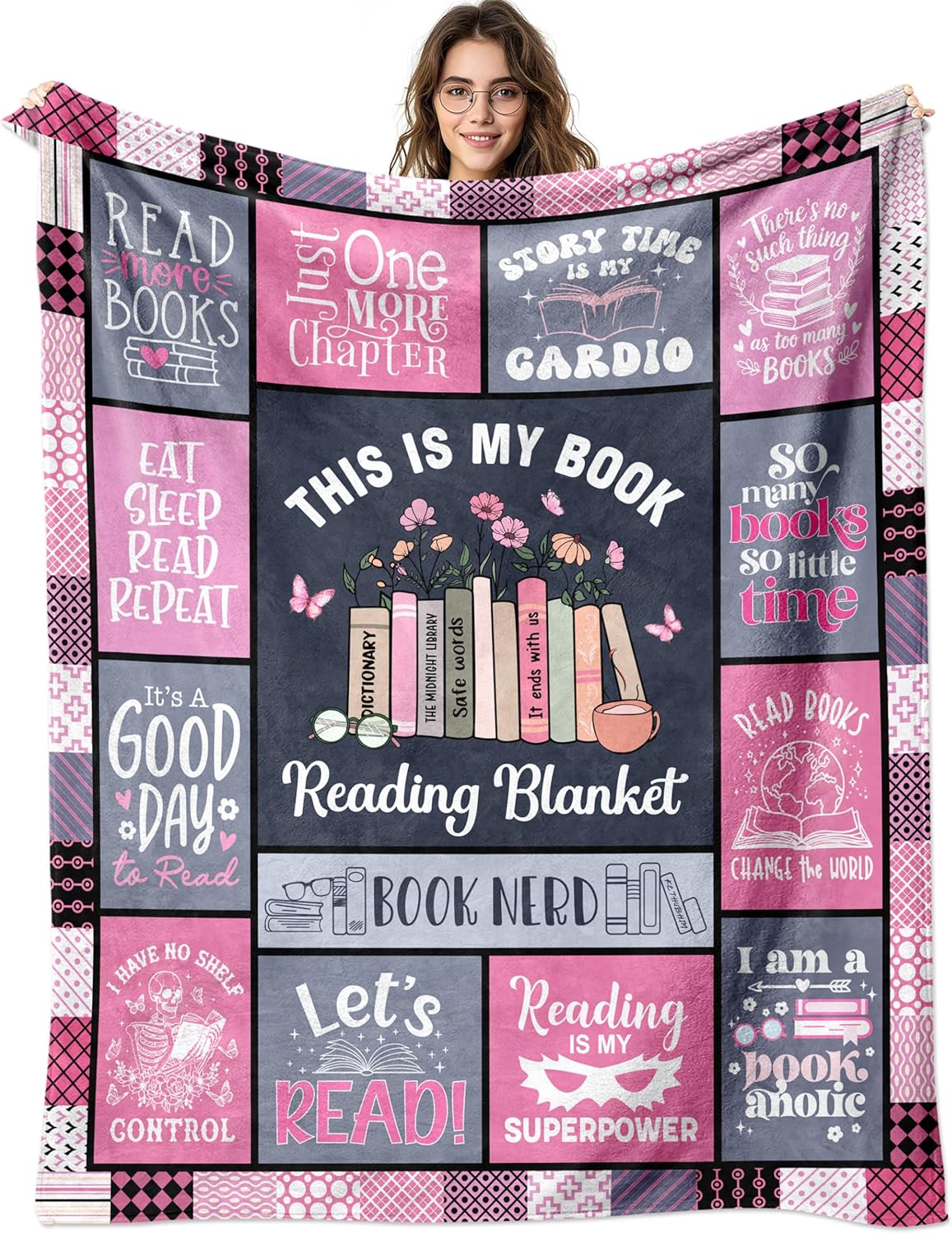 Book Lovers Gifts for Women - Gifts for Book Lovers - Gifts for Readers - Reading Gift for Books Lovers - Bookish Gifts - Books Club Librarian Bookworm Gift Throw Blanket 60"x50"