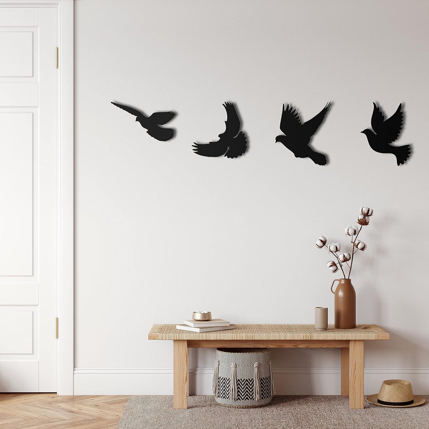 Metal Wall Decor, Birds Flock , Home Living Room Decor, Wall Sign, Metal Wall Art, Interior Decoration, Indoor Outdoor Hangings (Set Of 8)
