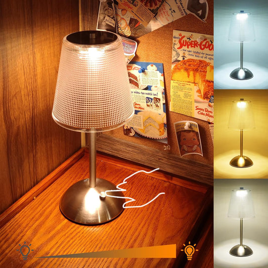 Cordless Table Lamp, 4000mAh Rechargeable Battery Operated Lamp, 3 Way Modes & Stepless Dimmable LED Touch Lamp, Portable Retro Metal Beside Lamps for Desk Bedroom Restaurant(Silver Nickel)