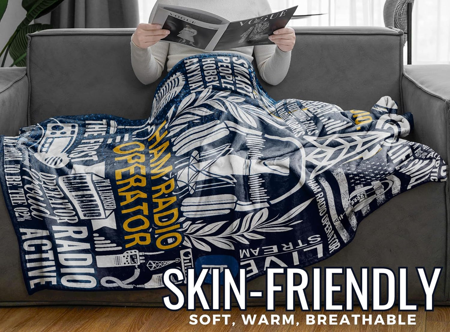 Ham Radio Gifts - Flannel Blanket Throw, 65 x 50 inches