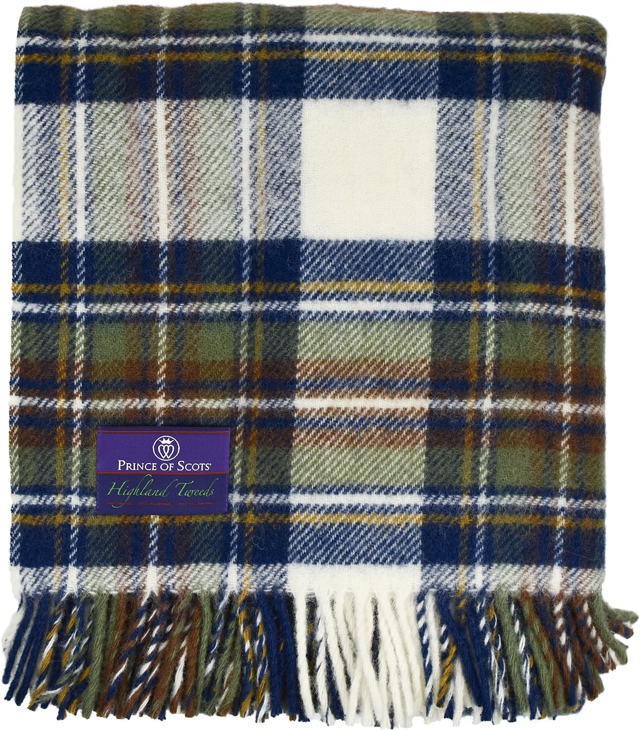 Prince of Scots Highland Tweeds 100% Pure New Wool Fluffy Throw ~ Muted Blue Dress Stewart ~