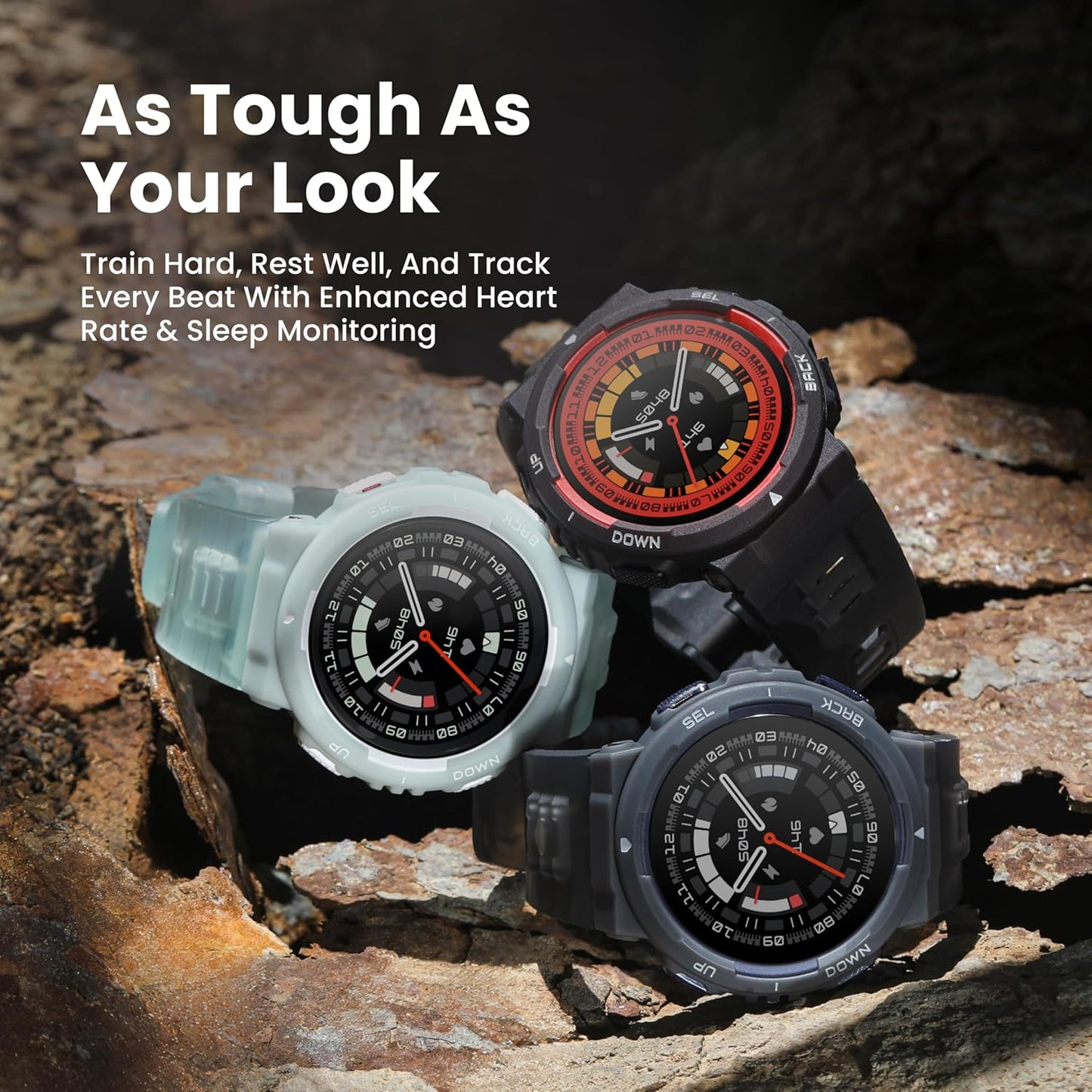 Amazfit Active Edge Smart Watch 46 mm, Rugged Fitness Watch, GPS, AI Health Coach, 16-Day Battery, 130+ Sports Modes, Activity Trackers and Smartwatches Android and iPhone Compatible, Lava Black
