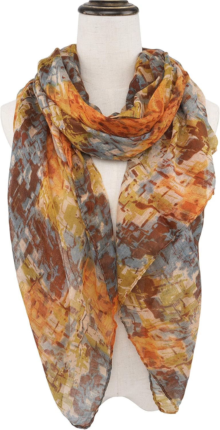 YOUR SMILE Ladies/Women's Lightweight Floral Print/Solid Color mixture Shawl Scarf For Spring Summer season