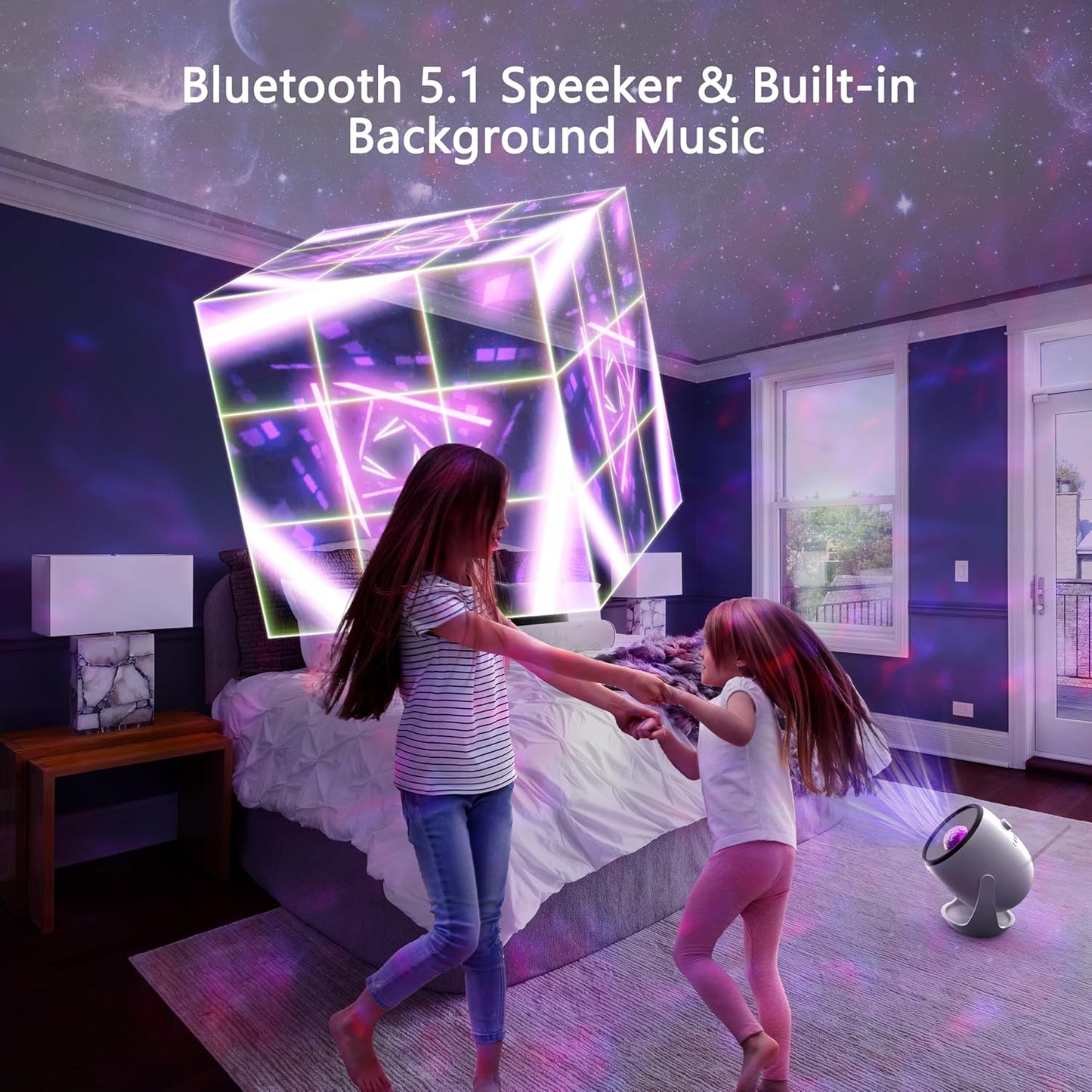 3D Galaxy Projector, AIRIVO 3D Visual Star Projector with 90 3D Scenes, Planetarium Projector with Bluetooth Speaker, Moving Stars, Night Light Projector for Room Decor, Kids Adults, Christmas
