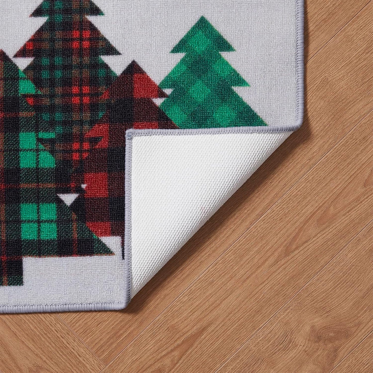 VCNY Home - Scatter Rug, Stain & Water Resistant, Holiday Printed Home Decor (Plaid Christmas Tree Collection, 20" x 30")