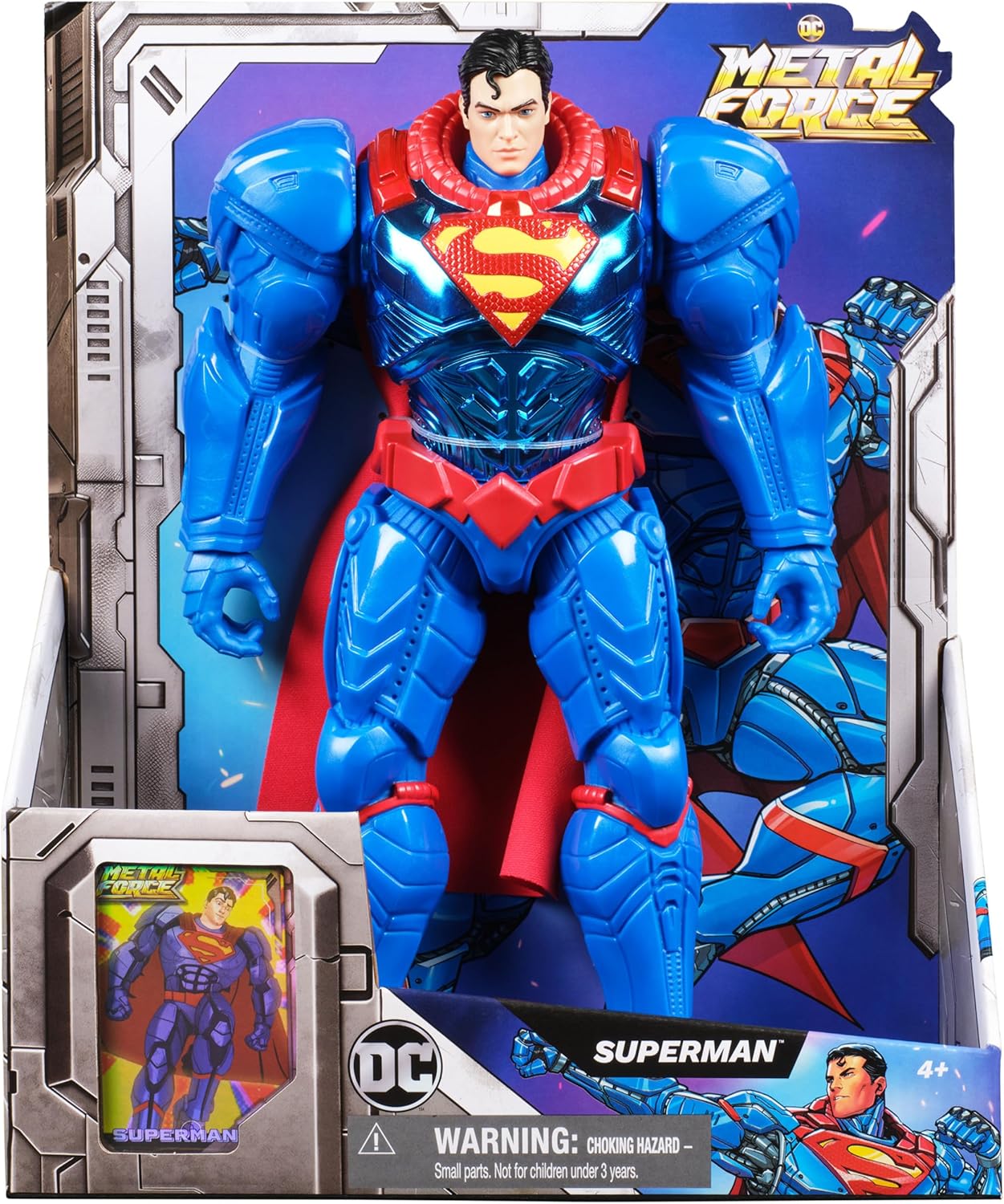 DC Comics, Metal Force Superman Action Figure, 12-Inch Extra Large Super Hero Collectible Kids Toys for Boys and Girls Ages 4 and Up