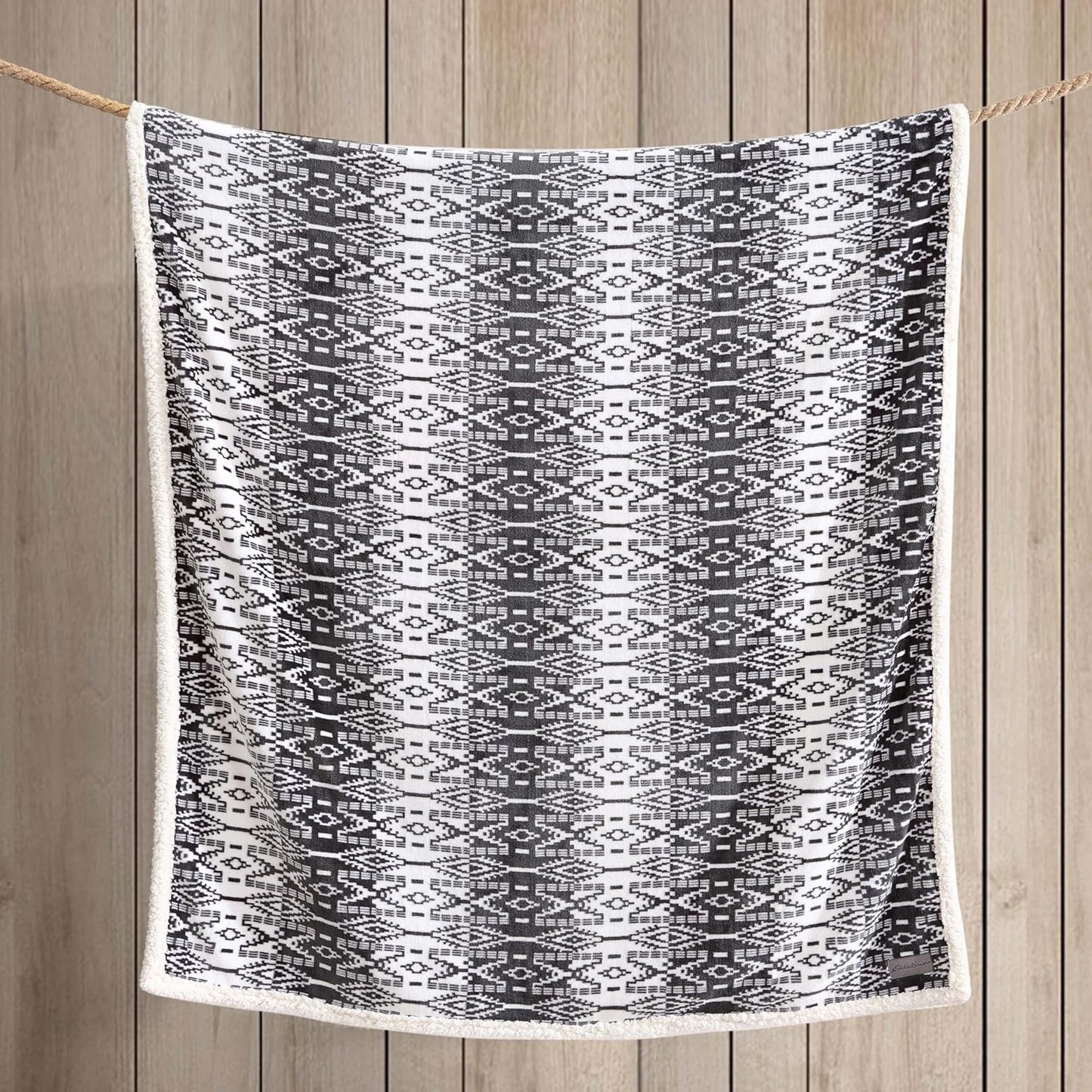 Eddie Bauer - Throw Blanket, Brushed Fleece & Plush Sherpa Soft Bedding, Blanket for Couch & Bed (San Juan Grey, 50" x 60")