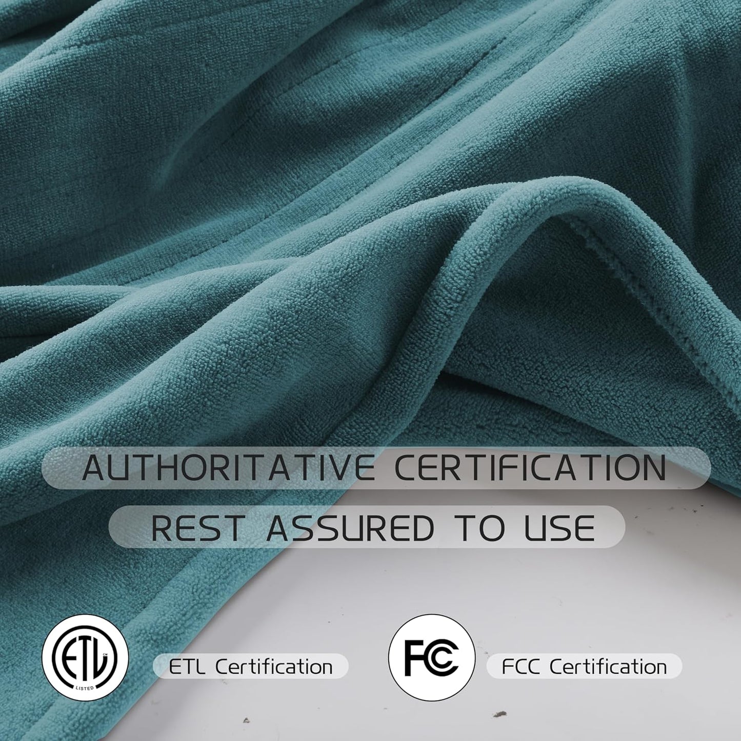 Heated Electric Blanket 62"x84" Twin Size, Soft Coral Fleece Electric Blanket with 4 Heating Levels & 10 Hours Auto-Off,Fast Heating, Warm Cozy, Machine Washable for Home & Office - Teal