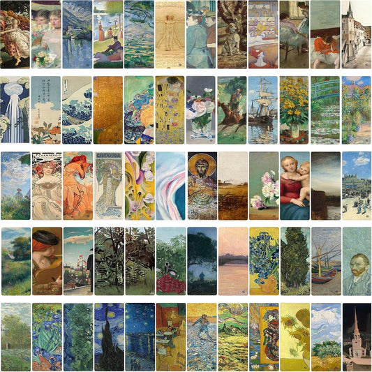 Aesthetic Bookmarks for Book Lovers - 60 Artwork Book Markers for Women & Men - Double-Sided Bulk Bookmarks for Kids & Teens - Unique & Cool Book Markers for Men Book Accessories by Livin Harmony
