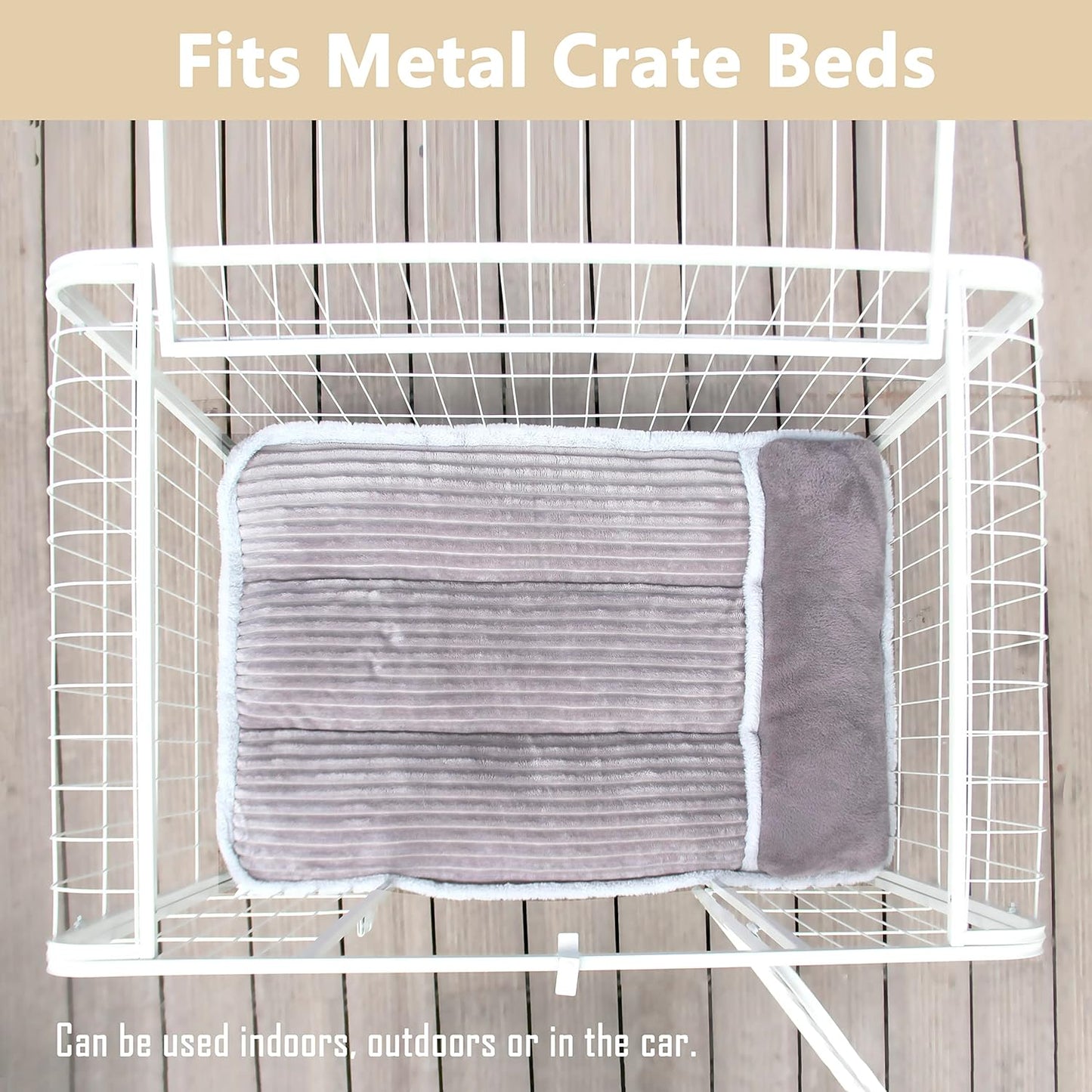 Dog Bed for Large Dogs, Dog Mattress with Pillow for Crate Kennel, Sofa pet Bed, Super Soft pet Bed for Medium, Jumbo, Small Dogs Breeds Grey, Medium:(31"x25"x3")