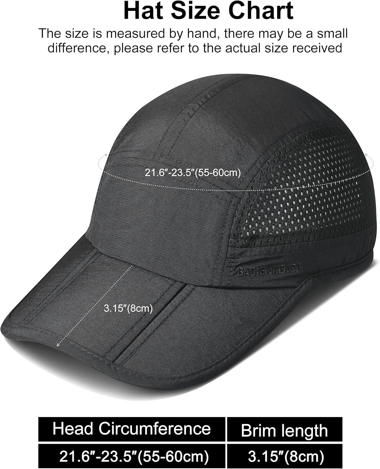 GADIEMKENSD Mens Folding Outdoor Hat Long Brim UPF 50+ Sun Protection