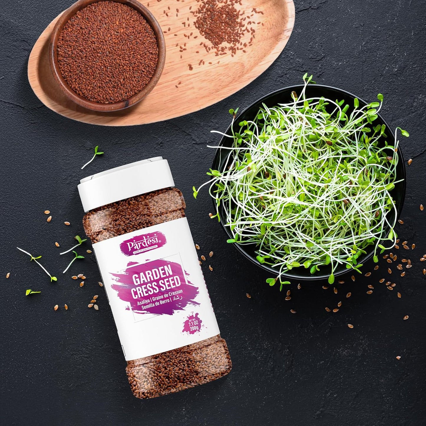 Pardesi Halim Seeds 300g - Lepidium Sativum, Aliv Seed, Asaliya, Garden Cress Seeds - Nutrient-Dense Superfood for Healthy Living, Supports Energy and Vitality. Rich in Vitamins A, C, and K, and Minerals like Calcium and Potassium