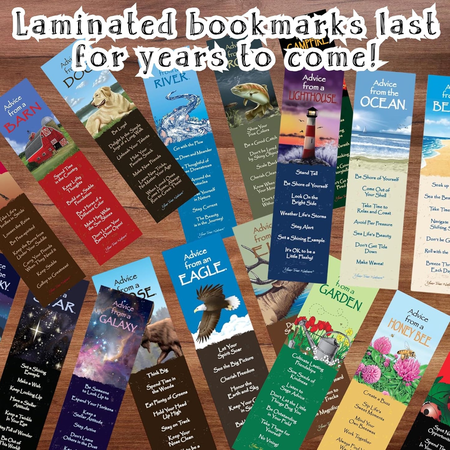 Advice 3 Bookmark Enjoy The Dark Set, Laminated with Glossy Finish, Printed on Recycled Paper, Night Sky, Galaxy, Star (AMBM-DARKSKY)