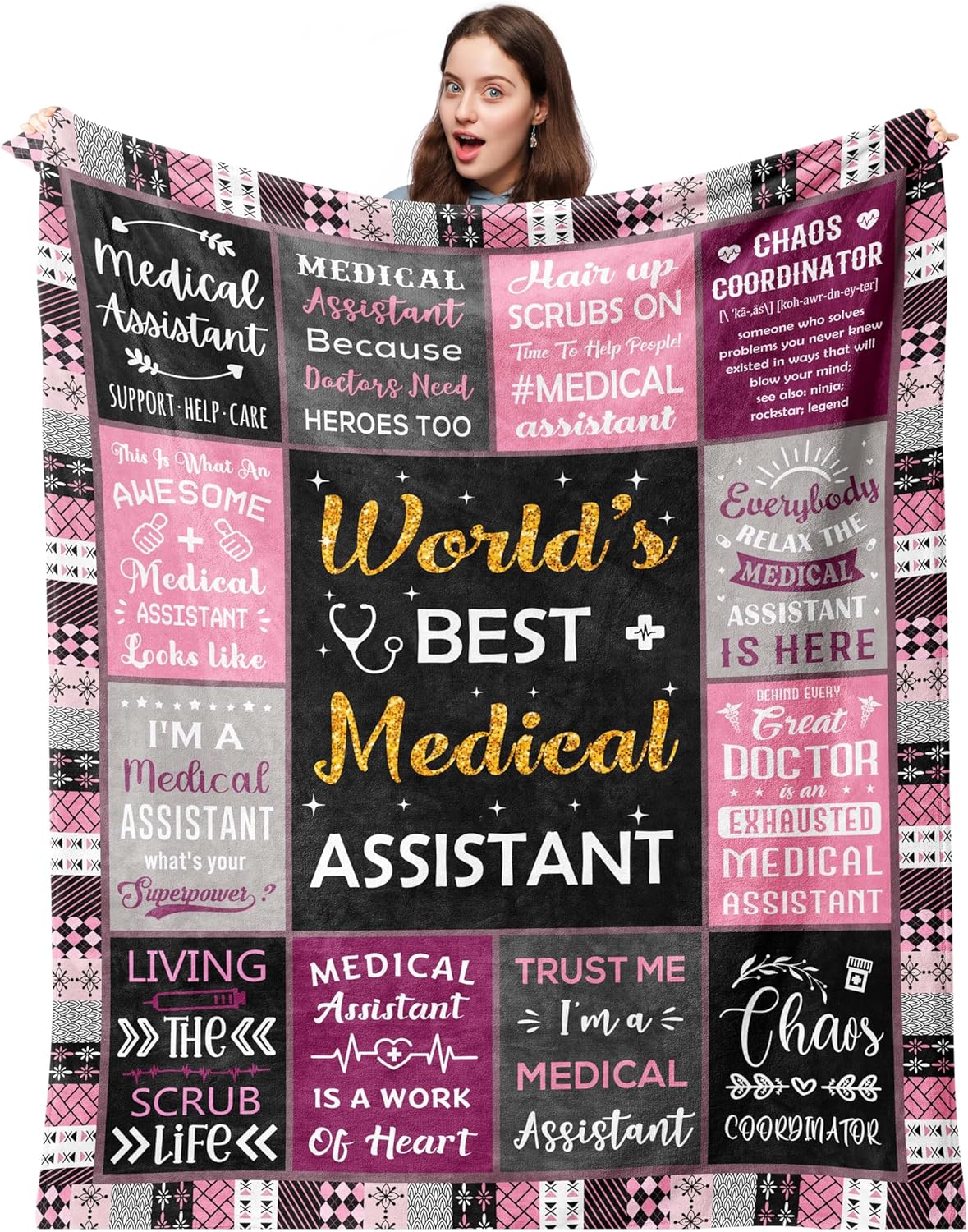 Medical Assistant Gifts, Medical Assistant Accessories, Medical Assistant Week Appreciation Gifts Blanket 50"x60", Medical Assistant Gift for Coworkers, Ma Gifts for Women Medical Assistants