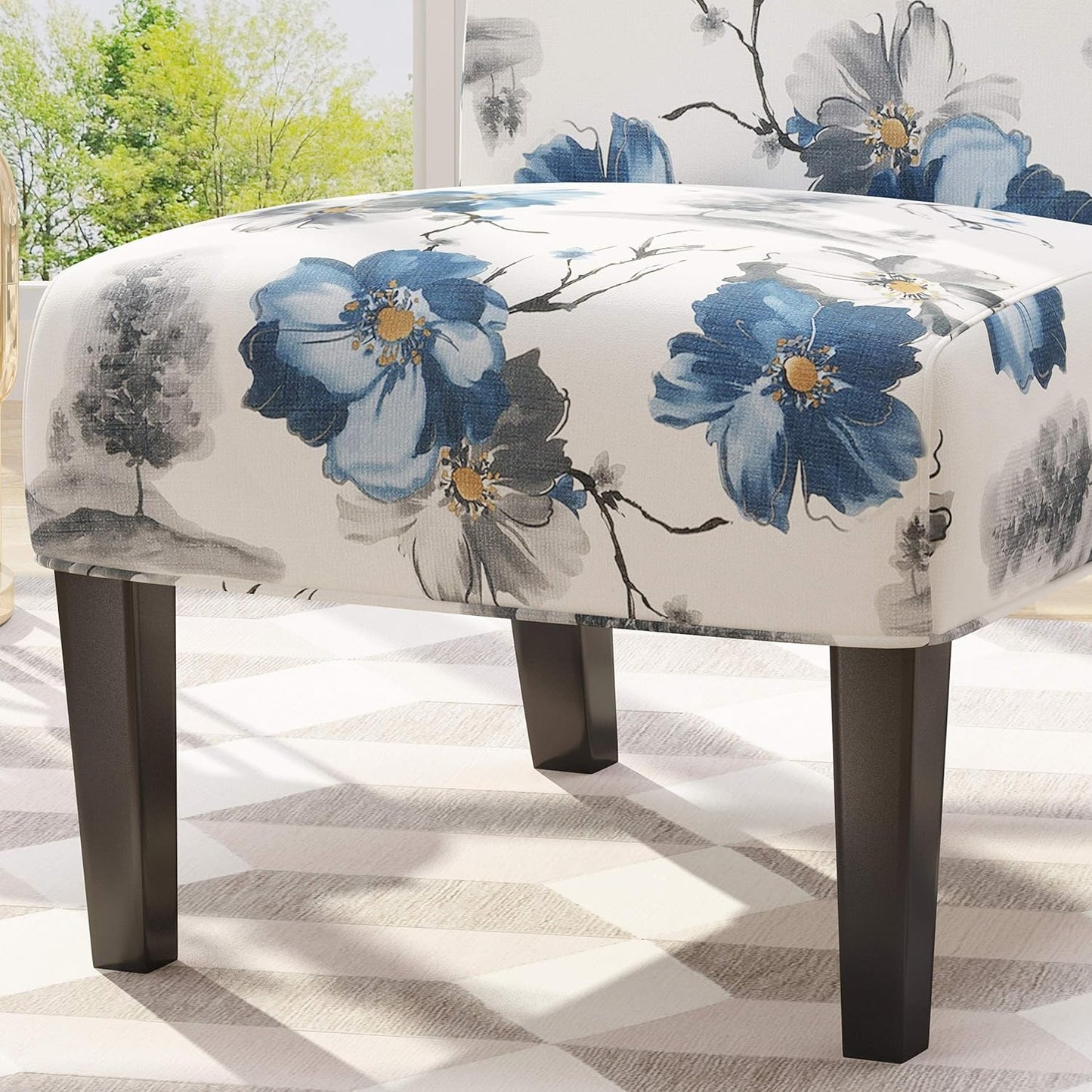 Christopher Knight Home Kendal Traditional Fabric Accent Chair, Print, Matte Black, 22.5D x 29.5W x 32H in