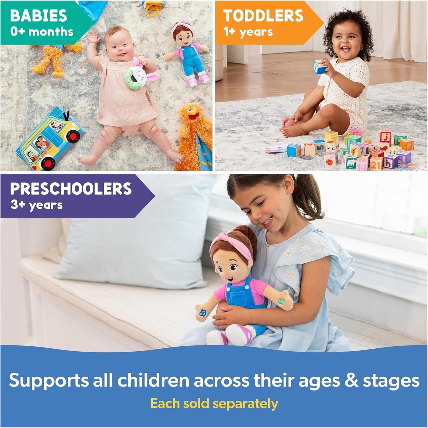 Ms. Rachel Official Speak & Sing Doll, 16” Tall Interactive Toy with 4 Songs & 16+ Phrases, Toddler Toys for Girls & Boys Ages 6 Months to 3+ Years.