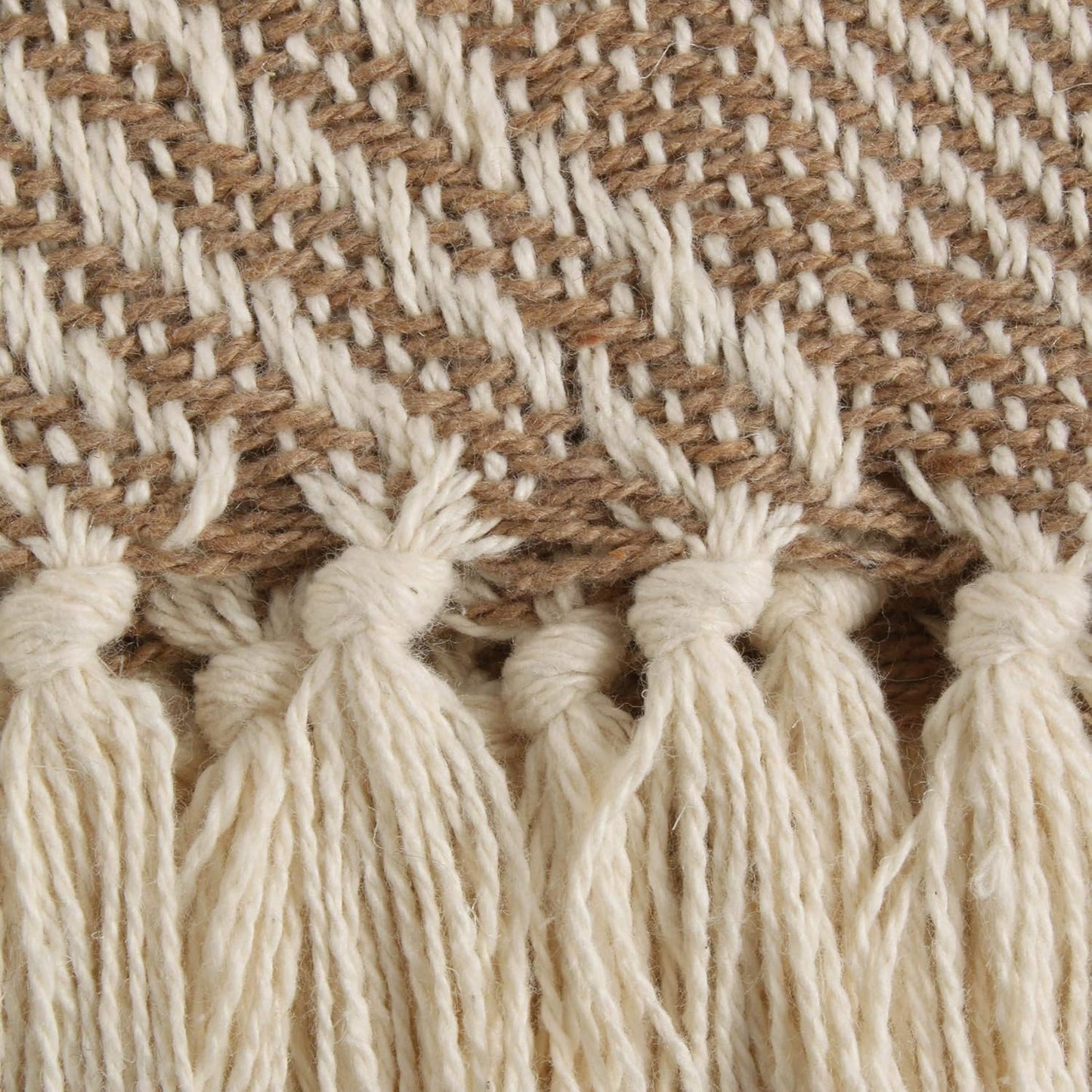 DII Transitional, Basketweave Woven Throw, 50x60, Stone