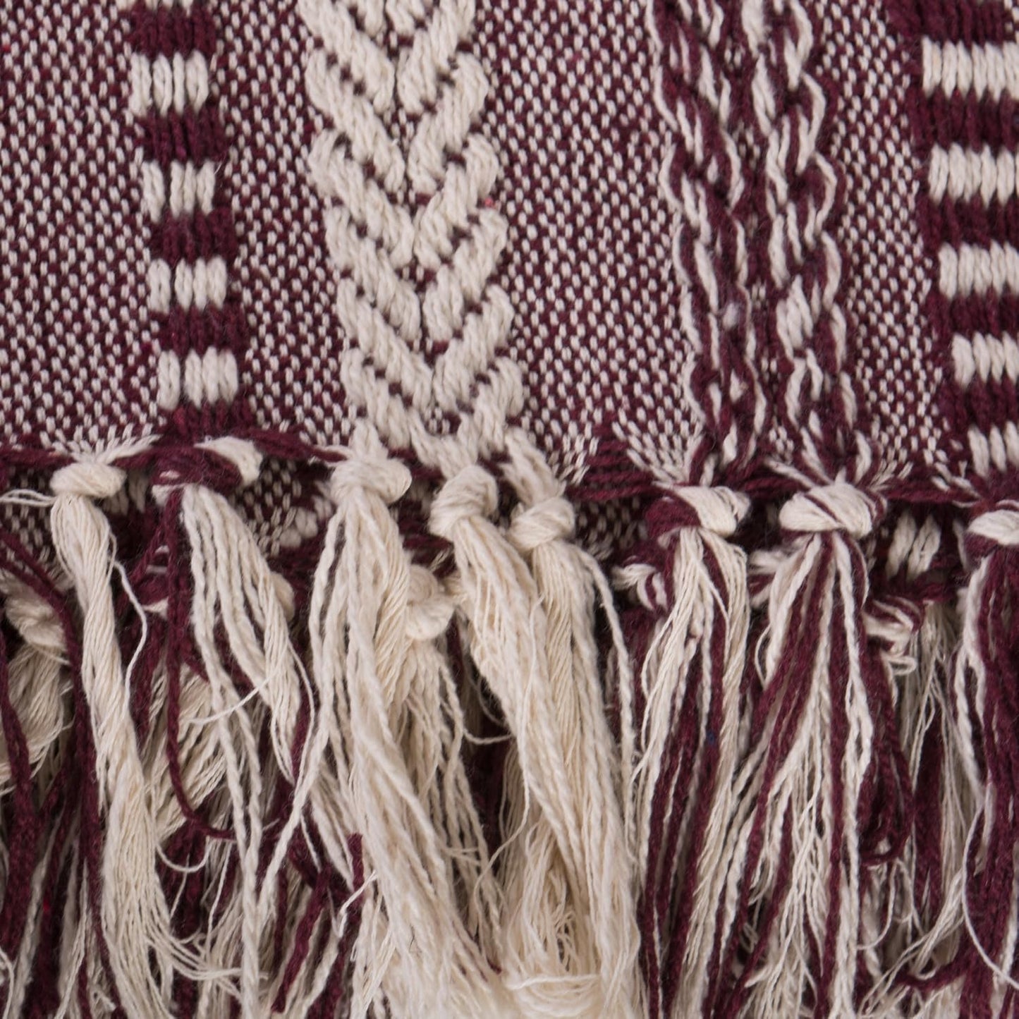 DII Braided Striped Decorative Throw Blanket, 50x60, BlackBerry