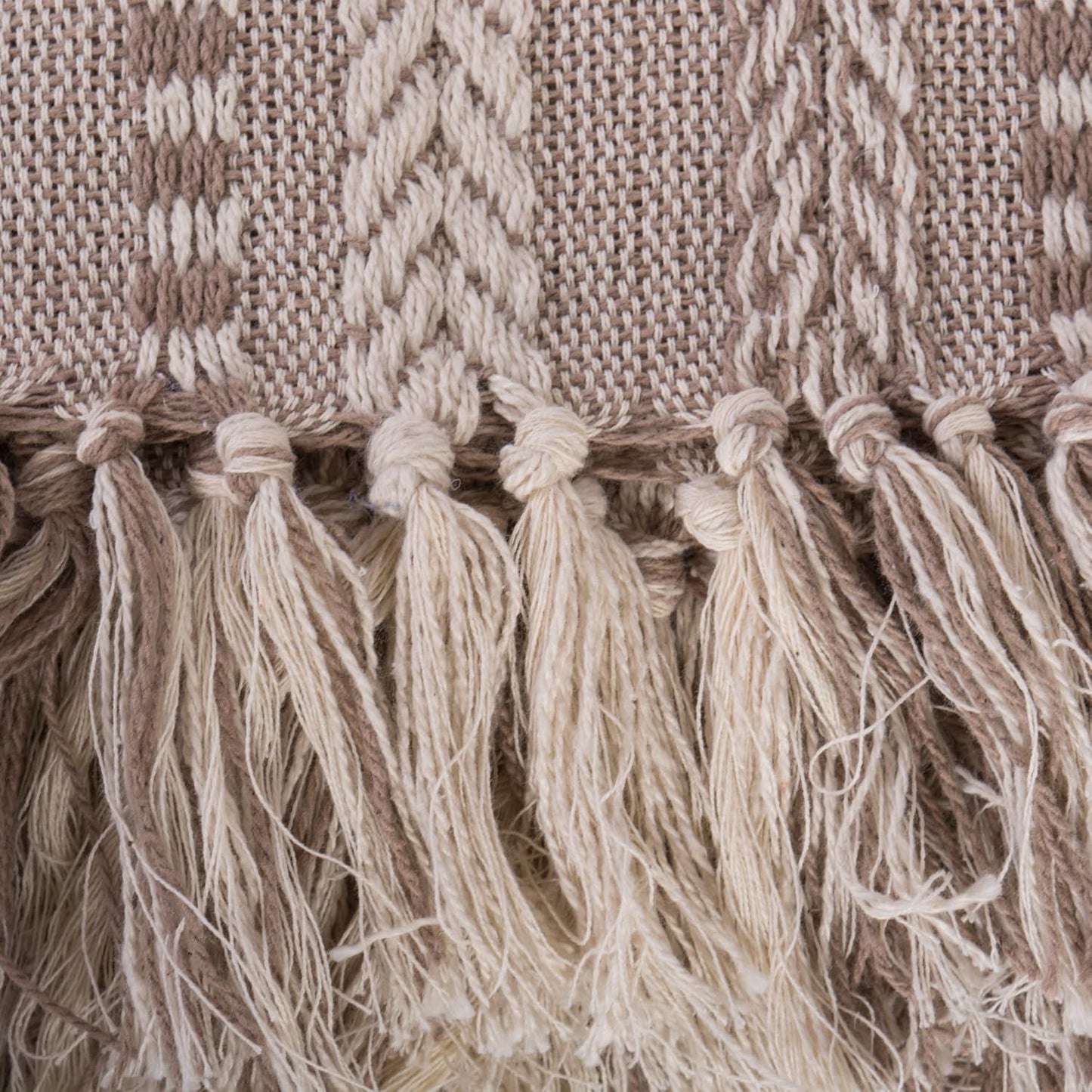 DII Braided Striped Decorative Throw Blanket, 50x60, Stone