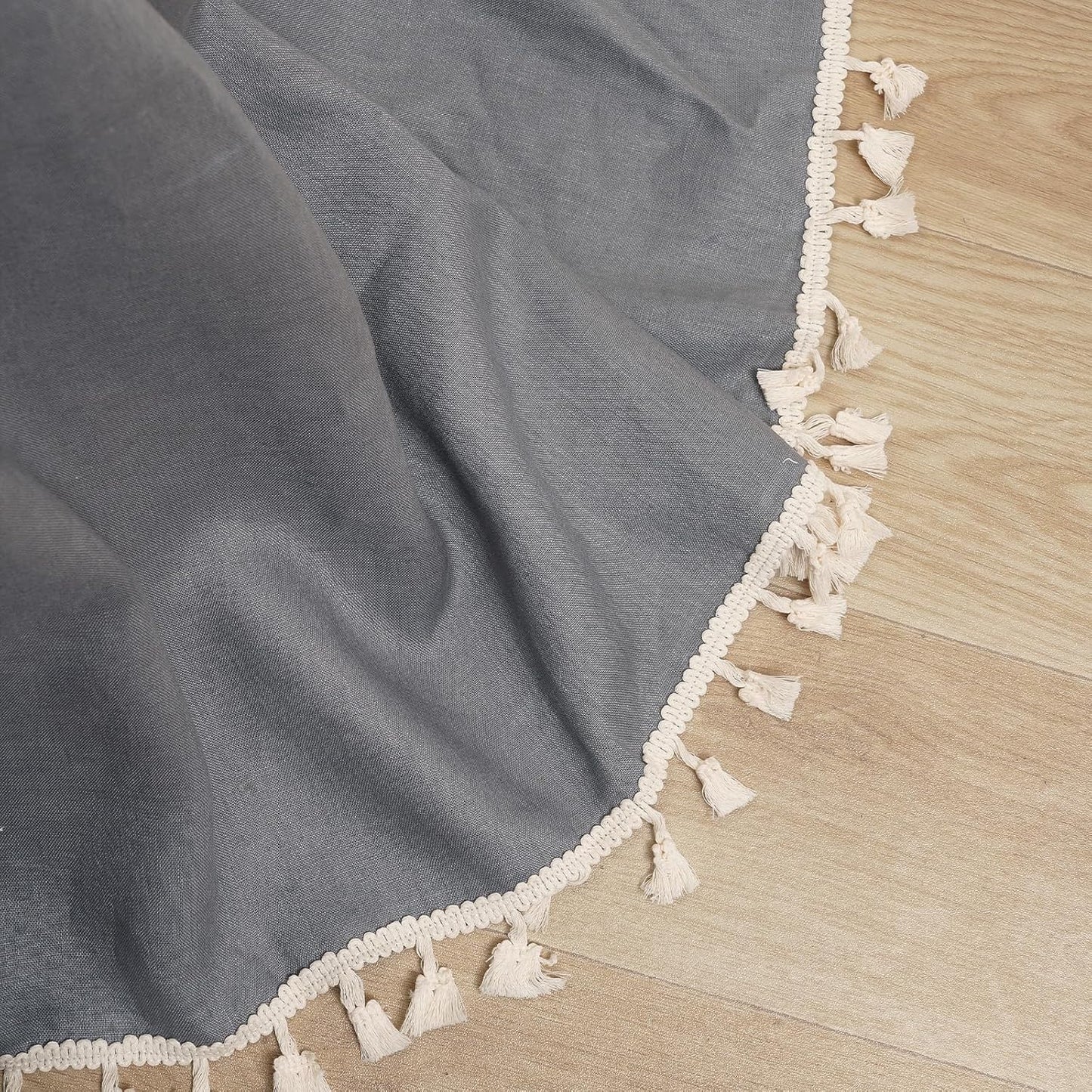 100% Pure Linen Blanket with Fringe, 49.6" x 59.8" - Linen Blankets Lightweight Breathable, Decorative Linen Throw Blanket for Living Room Couch Sofa and Bed,Gray