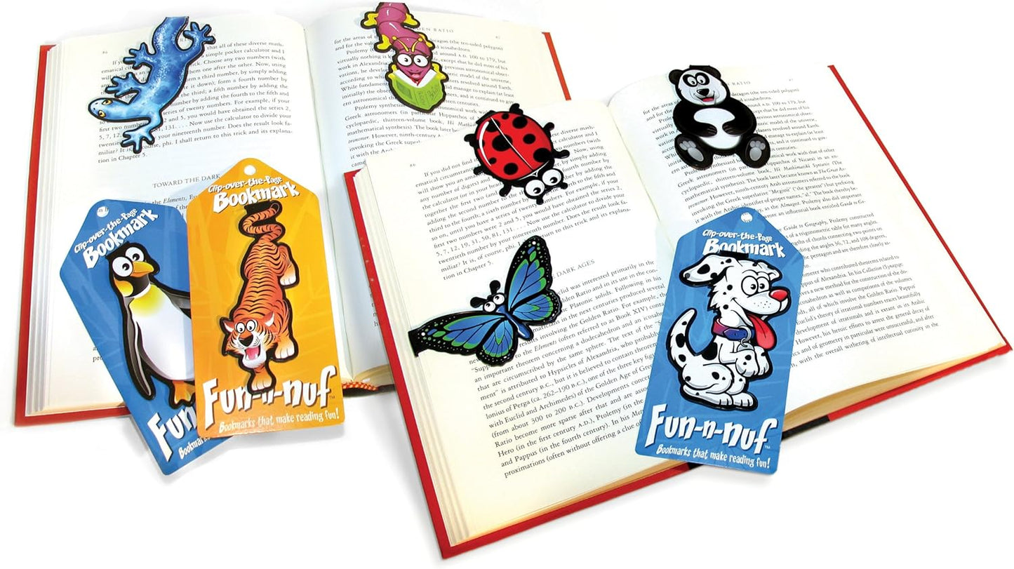 Bee Clip Bookmarks for Kids Students Cool Cute Animal Set of 10 Bulk Bookmark Funny Wacky Classroom Reading Incentives Library Rewards Novelty Party Favors Fun Prizes for Summer Reading Programs