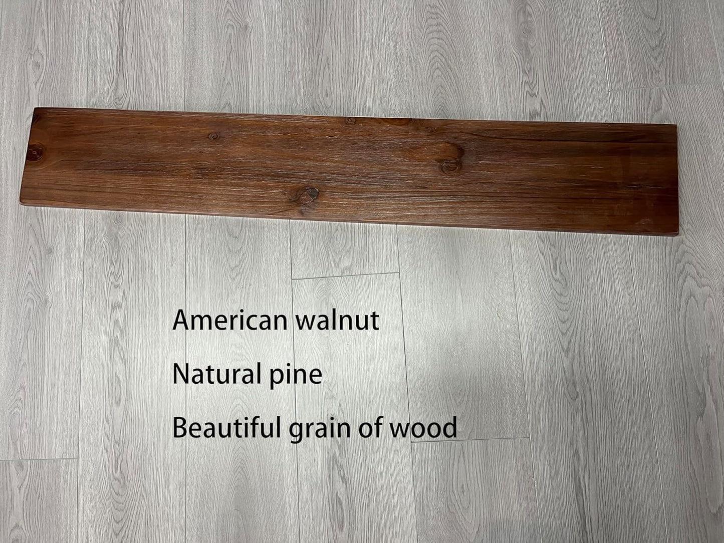 IEO Industrial Pipe Shelving Shelf,Pipe Wall Shelves Wood Shelf:Kitchen Shelves, 48 Inches Wood Long Floating Shelves for Wall Farmhouse Pipe Book Shelves Walnut for Decor and Bar Shelving