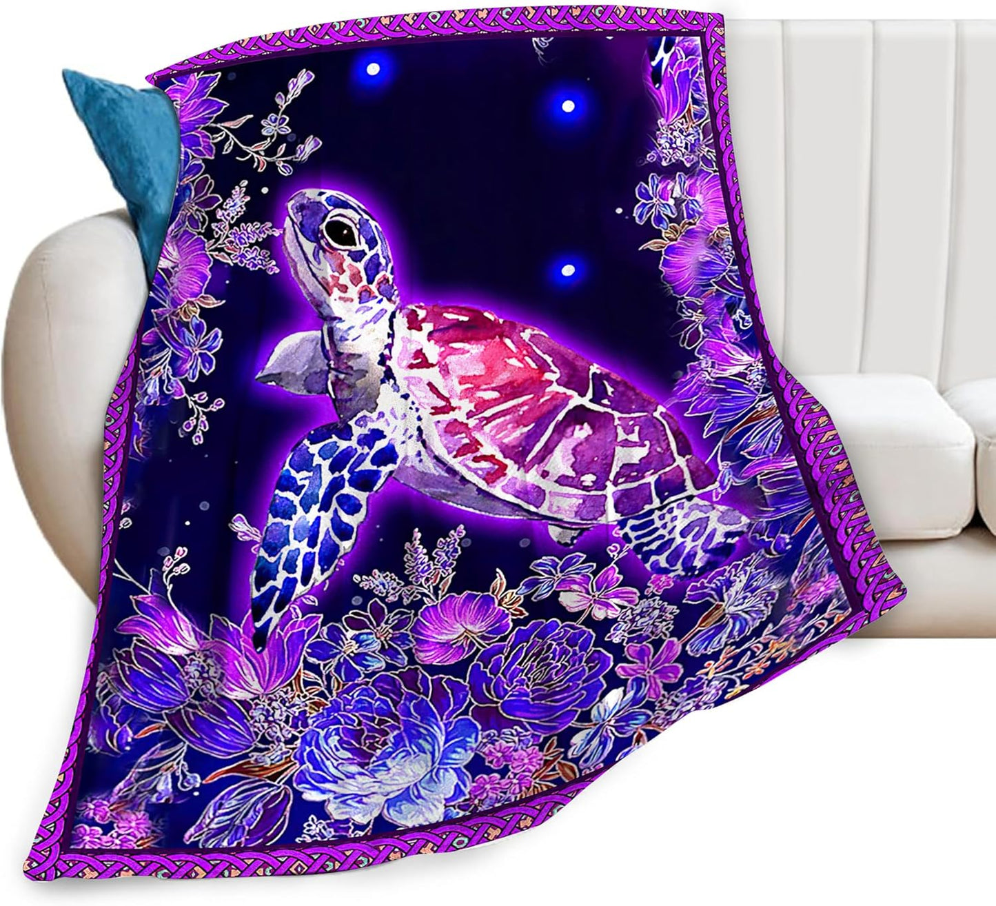 Sea Turtle Blanket Gifts for Girls Sea Turtle Lover Throw Blankets Soft Blanket Warm Fleece Flannel Plush Blankets for Bed Sofa Couch 40"x50"