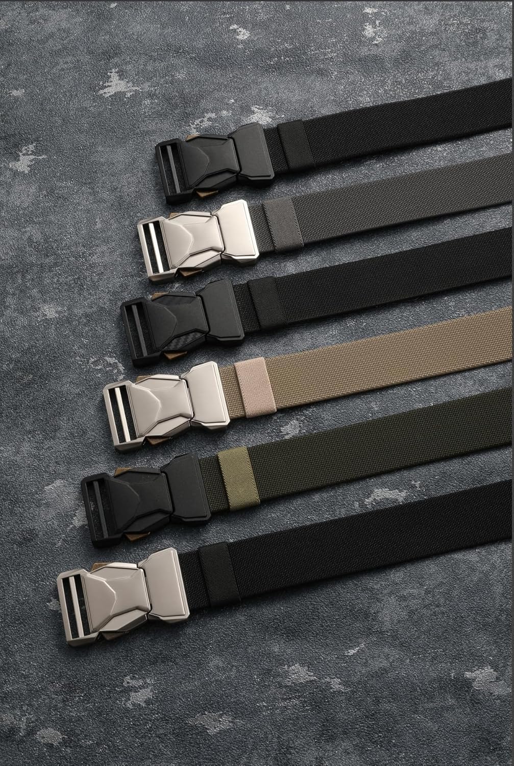 CHAOREN Tactical Belt Men - 1.5" Stretch Belt for Work - Quick Release for Military Casual Jeans EDC Hiking
