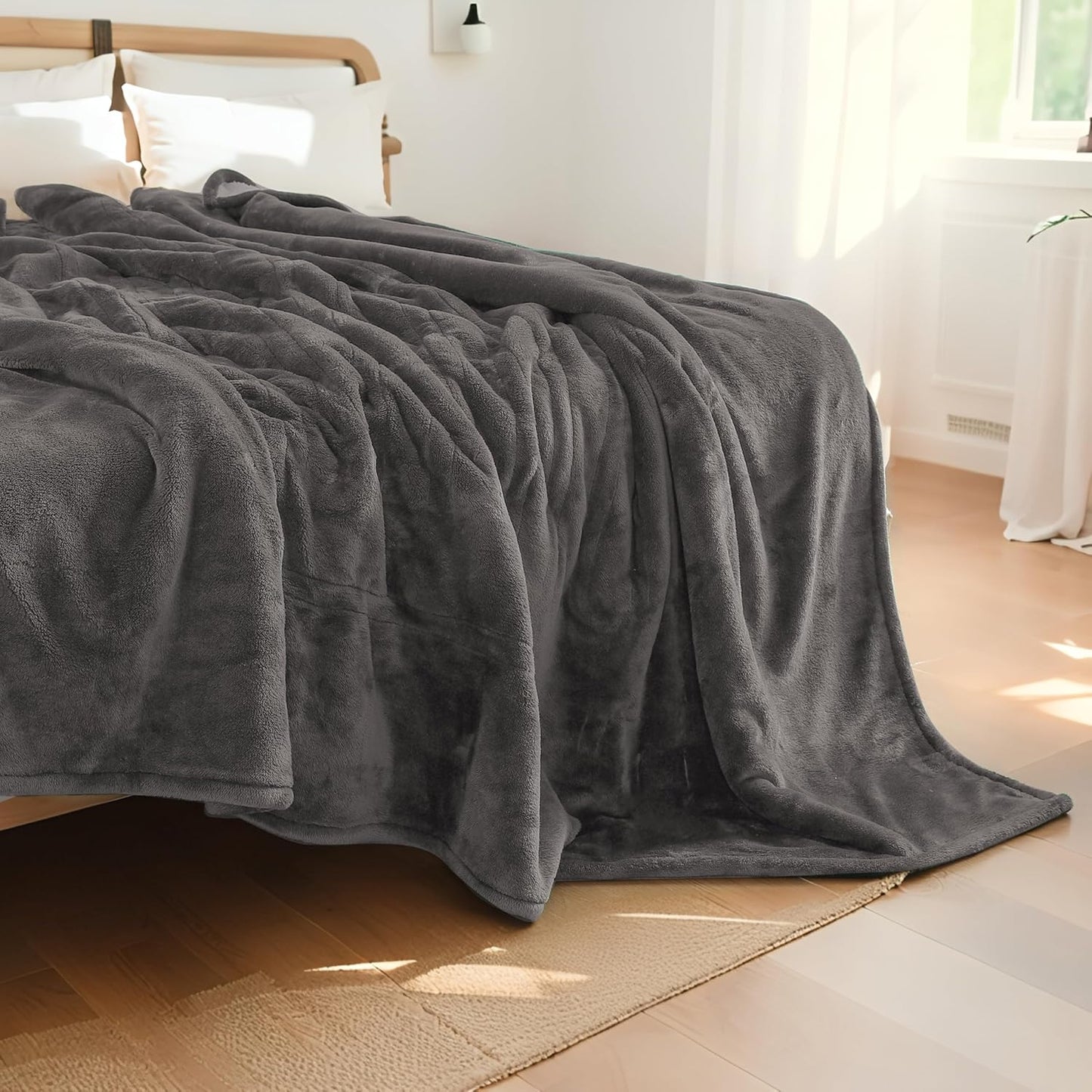 Electric Heated Blanket Full Size 72"×84" with 9 Heating Levels & 1-10Hs Auto Off, Single Control Large Heating Heater Blankets, Cozy for Bed & Sofa, Energy Efficient, Machine Washable, Light Gray