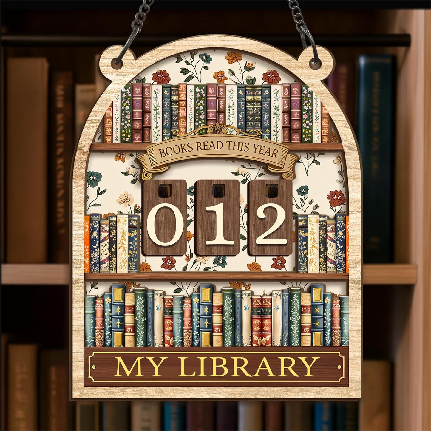 Book Lover Gifts Books Read This Year Counter, Books Read Tracker Sign Accessories for Readers, Bookworm Gift, Librarian Club Bookworms Gifts, Reading Motivation Display Track Up to 999 Books