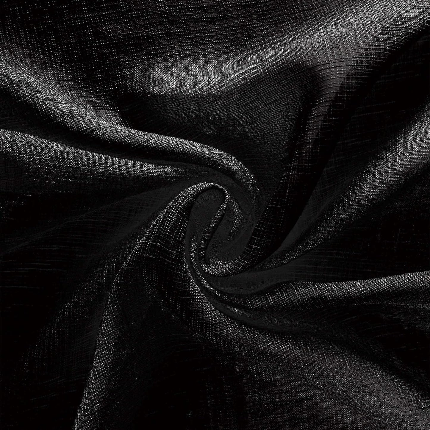 KOUFALL Sheer Black Curtains for Bedroom 2 Panels,Boho Window Curtains for Bathroom Kitchen Living Room 63 Inch Length