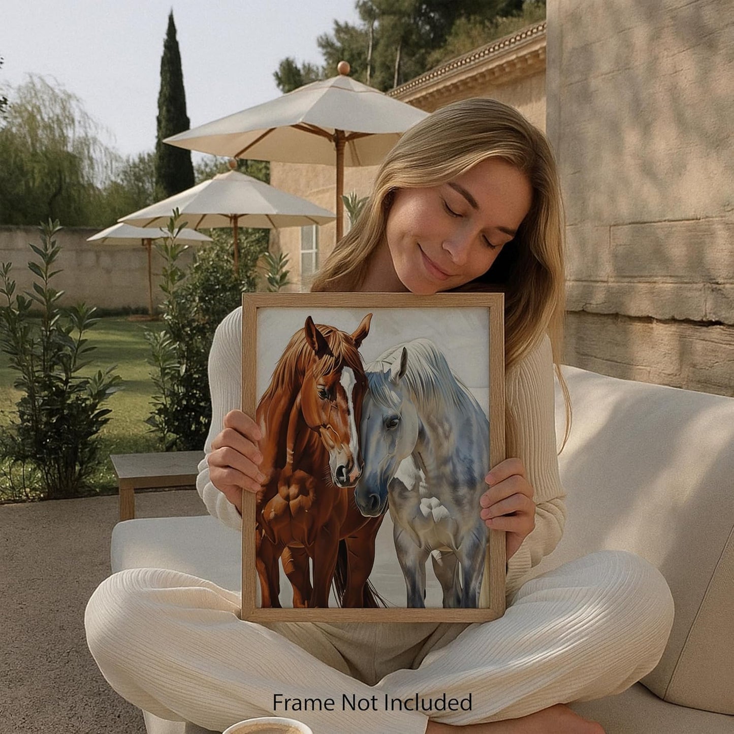 ZUKIY Grace and Strength in Motion - Horse Poster Wall Art for Bedroom Living Room Office Decor - Inspirational Equestrian Print with Rustic Charm - 8x10 Unframed