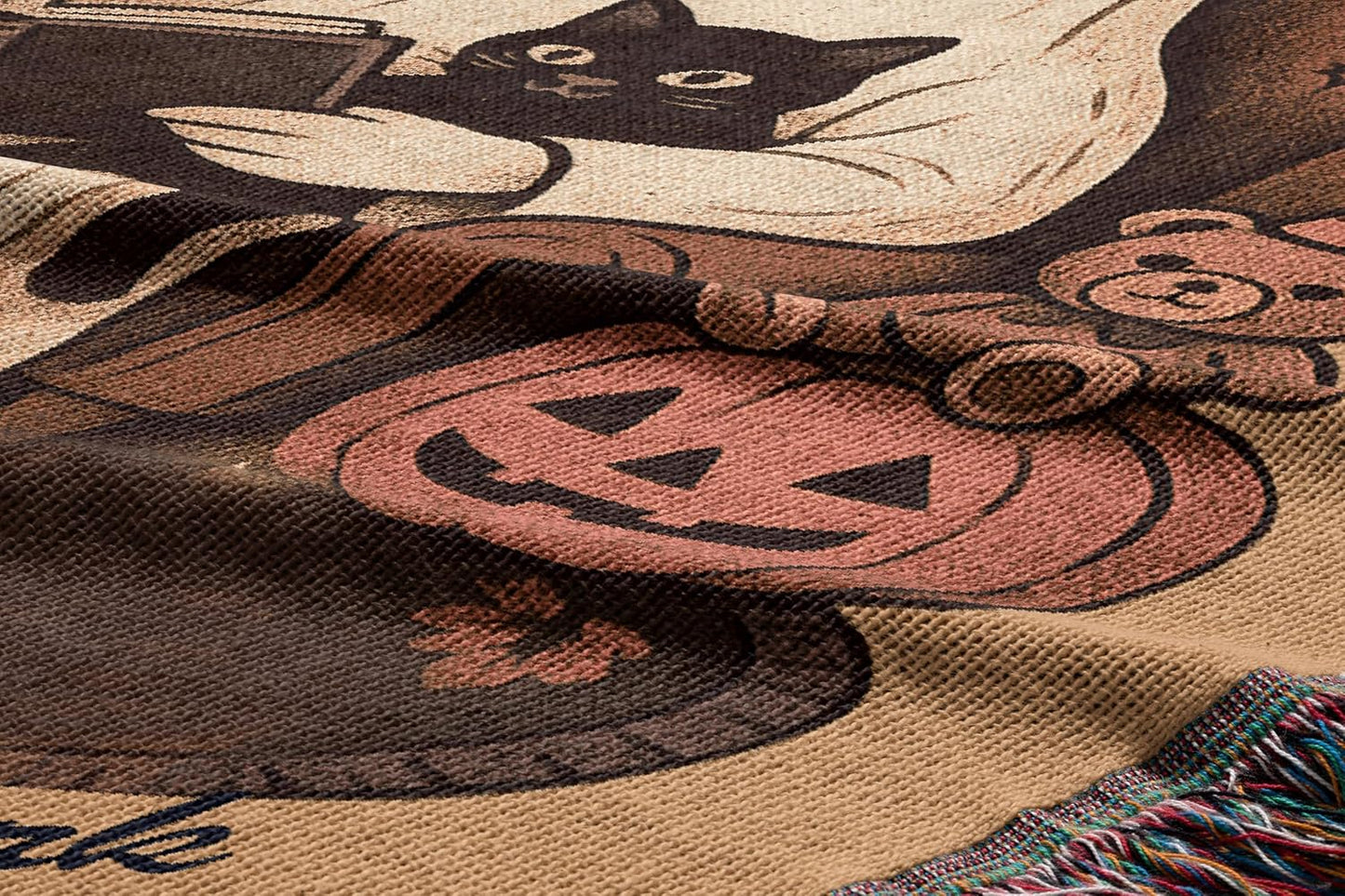 Born to Read Halloween Blanket – Ghost Reading Woven Throw – Cozy Fall Blanket for Book Nook, Gift for Readers & Spooky Decor