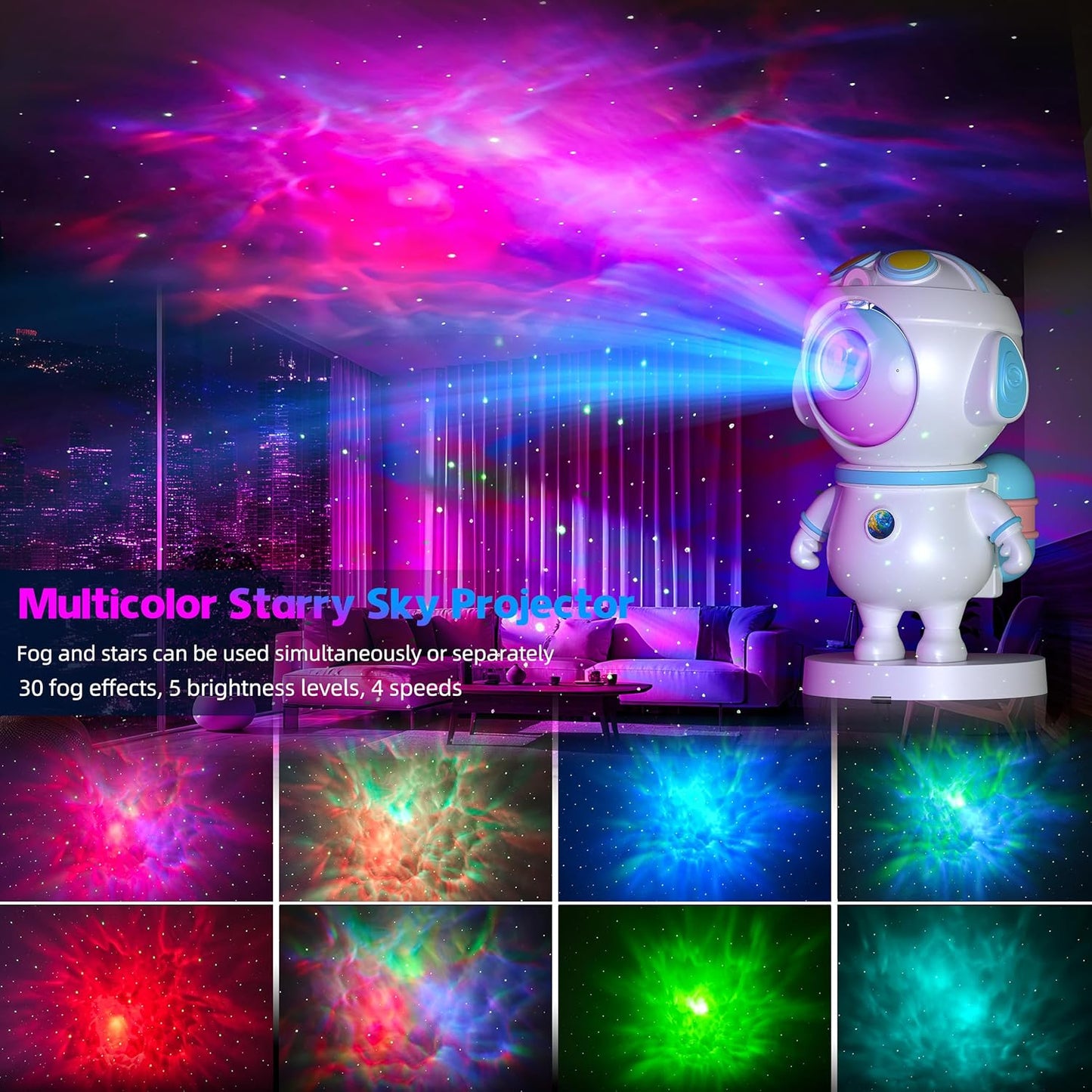 Astronaut Galaxy Projector Night Light with APP & Remote Control - 8 Color Nebula Star Projector for Bedroom, Kids Room, and Relaxation - Birthday Gift for Space Lovers of All Ages