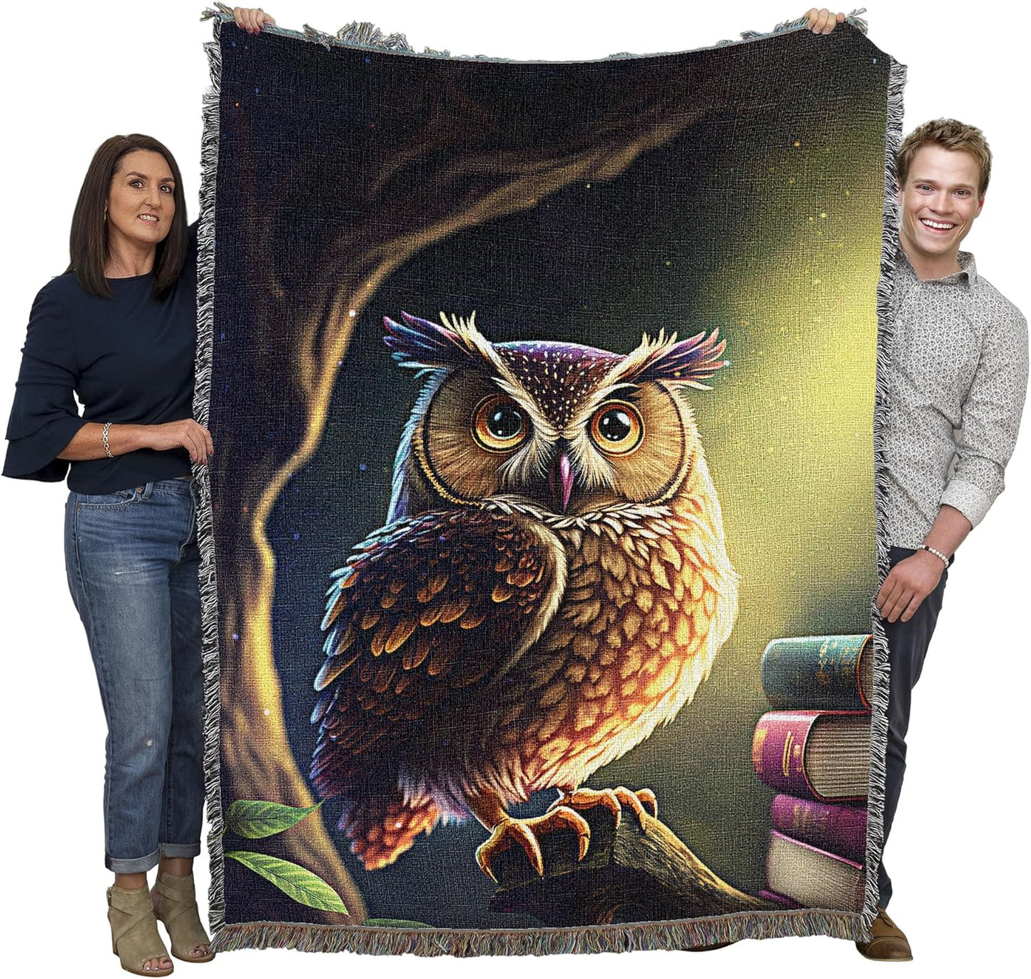 Pure Country Weavers Wisdom of Reading Time by Auclair Studio - Gift Tapestry Throw Blanket Woven from Cotton - Made in The USA (72x54)
