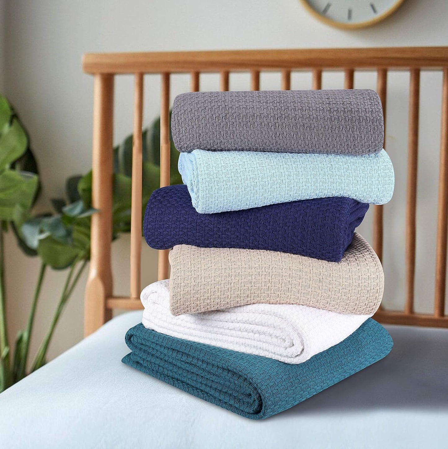 Belizzi Home 100% Cotton Bed Blanket, Breathable Bed Blanket King Size, Cotton Thermal Blankets King, Perfect for Layering Any Bed for All Season, Charcoal Grey