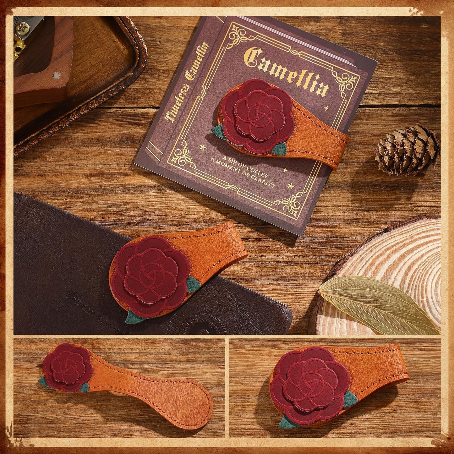 2PCS Leather Magnetic Bookmarks for Women, Personalized Leather Bookmark, PU Magnet Bookmark Clips Book Holder
