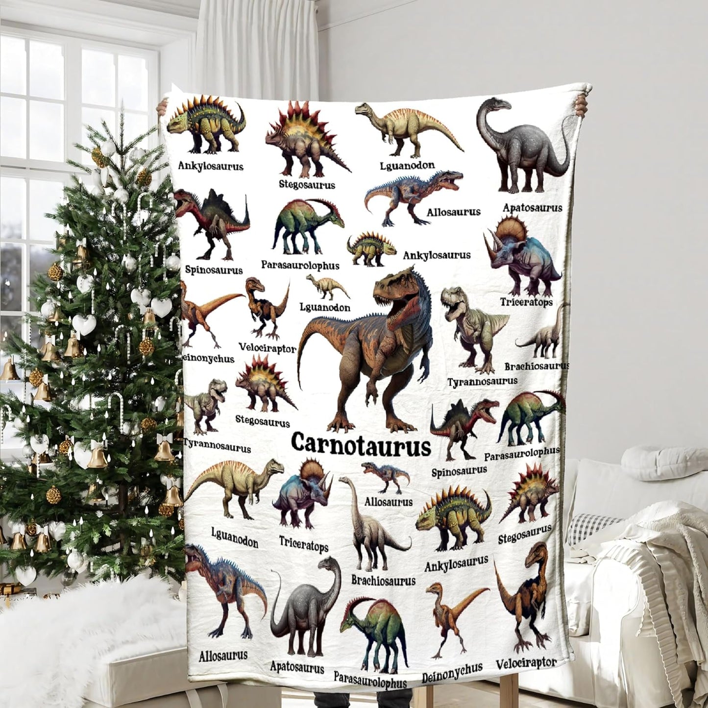 Dinosaur Blanket Gift for Boys, Jurassic Dino Dinosaurs Throw Blanket Gifts for Teens Girls Animal Wild Decor Plush Soft Lightweight Flannel Fleece Dinosaurs Blankets for Sofa Bed Chair 60x50In
