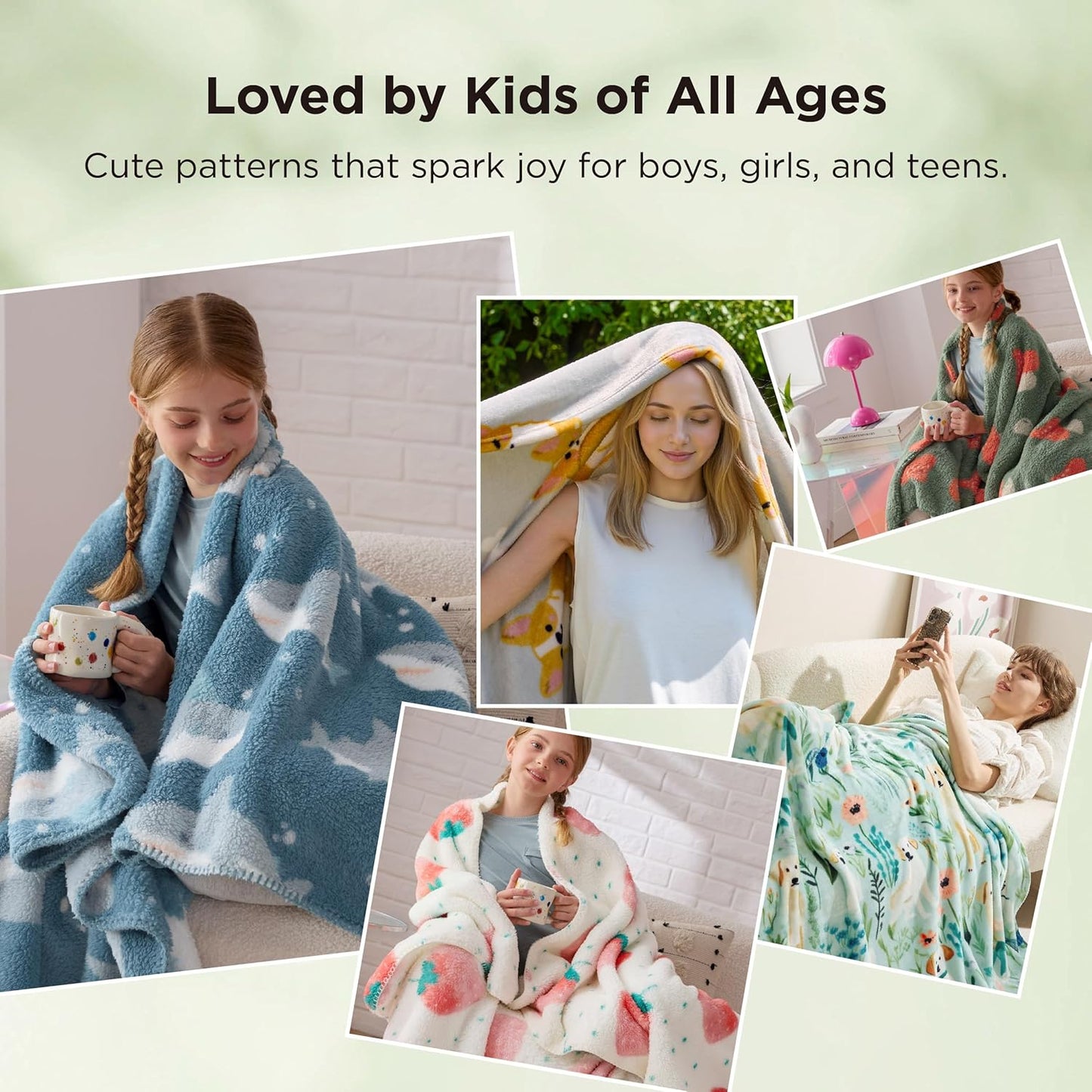 Bedsure Cute Strawberry Decor Throw Blanket Pink for Kids - Soft Fleece Throw Home Decor for Girls Women Teens as Birthday, GentleSoft Cozy Fruit Pattern Blankets for Couch Bed, 50x60