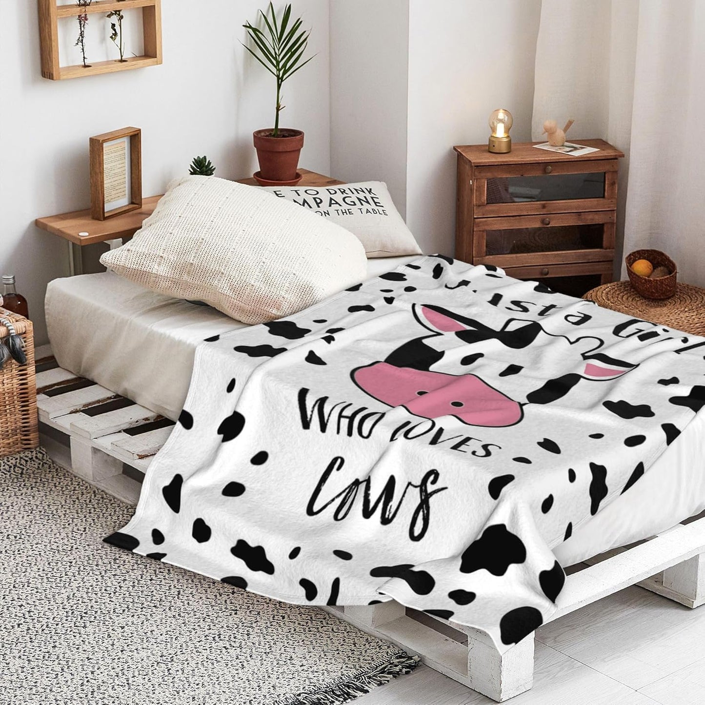 Cow Blanket Gifts for Women Cow Gifts for Cows Lovers Soft Flannel Cows Throw Blanket for Kids Adults 60"x50"
