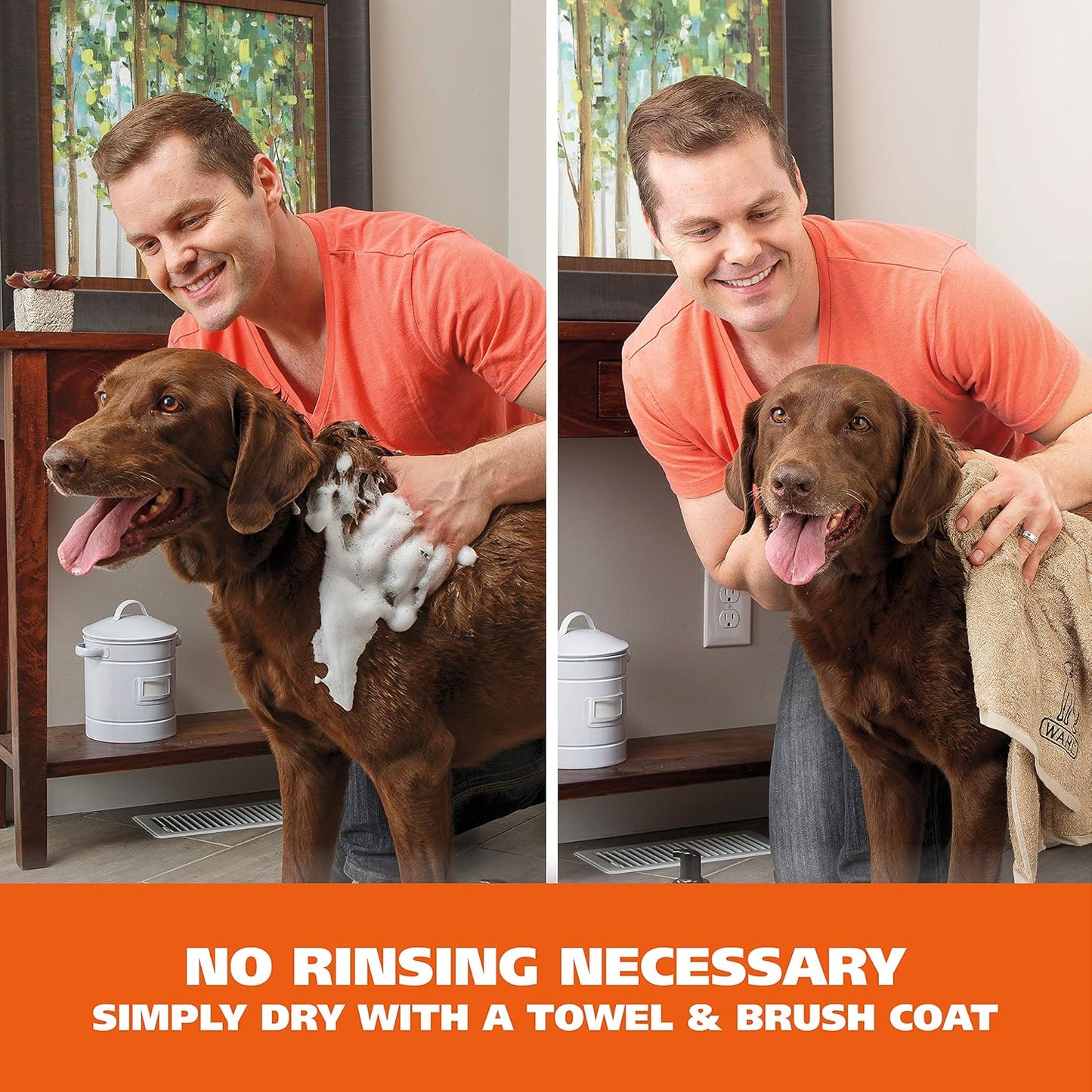 Wahl USA Pet Friendly Waterless No Rinse Shampoo for Animals – Lavender & Chamomile Scented - Cleaning, Conditioning, Detangling, & Moisturizing Shampoo for Dogs – 7.1 Oz - Model 820014A
