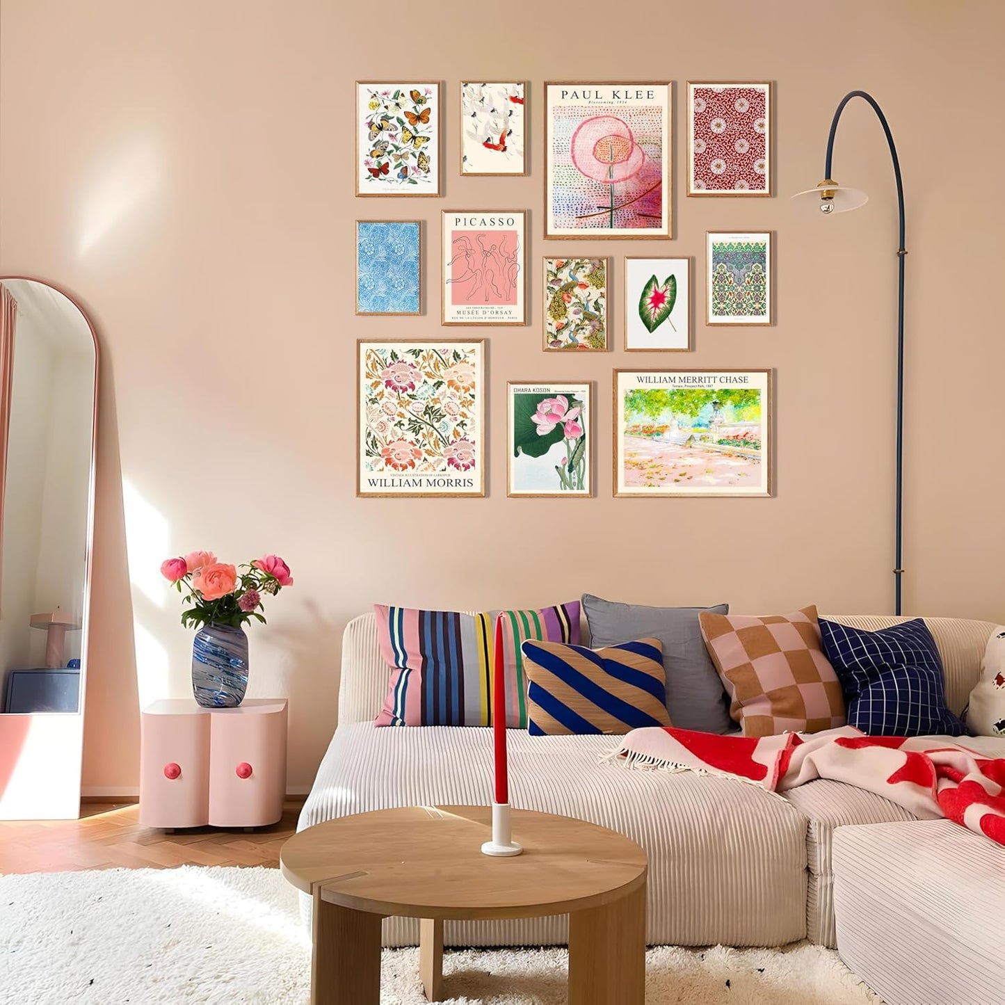 MAZUKO Eclectic Wall Decor, Flower Posters for Room Aesthetic, Boho Wall Art Prints, Unique Vintage Wall Decor Aesthetic Home Decor Bedroom Living Room 12pcs - UNFRAMED