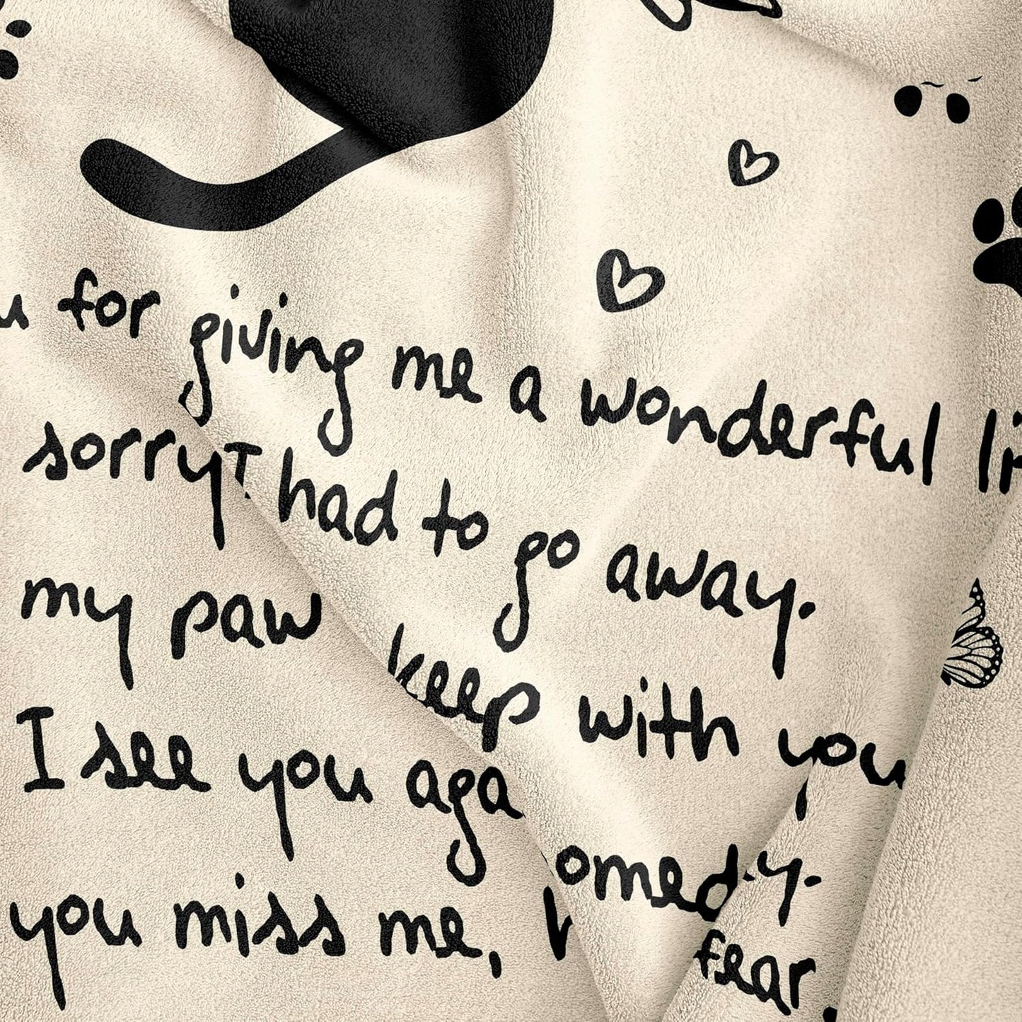 Amonee-YL Cat Memorial Gifts for Loss of Cat, Cats Memorial Blanket 50"X60", Loss of Cats Sympathy/Remembrance/Bereavement/Passing Away Gifts, Pet Sympathy Memory Gift