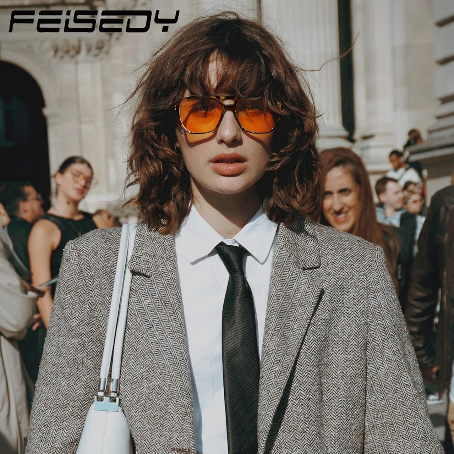 FEISEDY Amber Blue Light Glasses for Computer Gaming Orange/Yellow lens Anti Eyestrain Sleep Glasses G2835