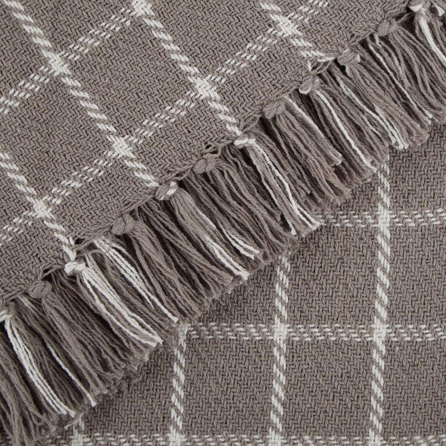 DII Transitional Checked Plaid Woven Throw, 50x60, Gray