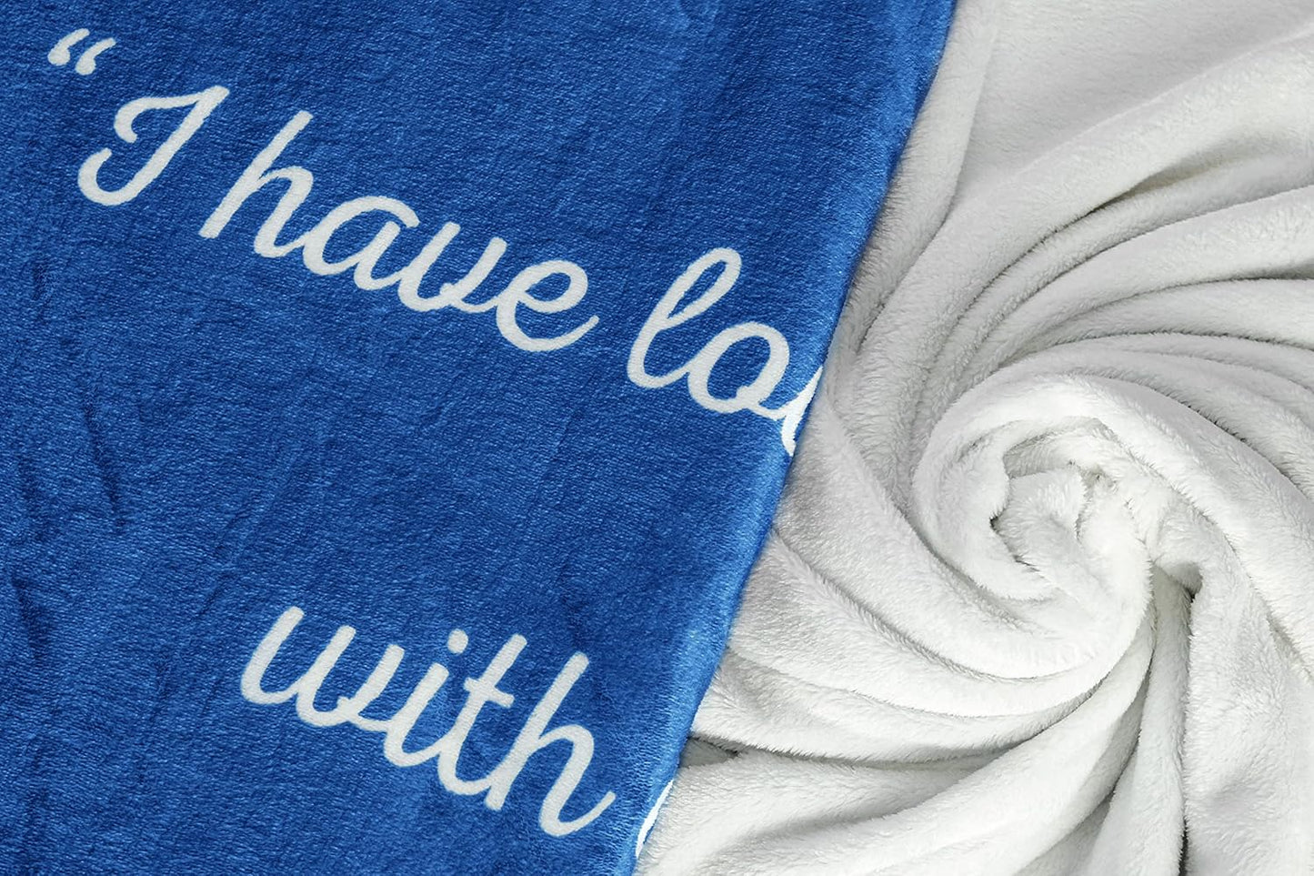 Scripture Blanket Soft Prayer Blanket with God's Love Verse from Jeremiah 31:3 - Blue 50"x65" Inspirational Bedspread - Lightweight Flannel Fleece Bible Verse